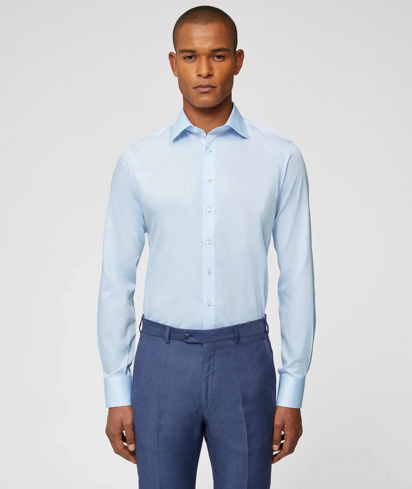 Camicia Azzurra Twill Cotone