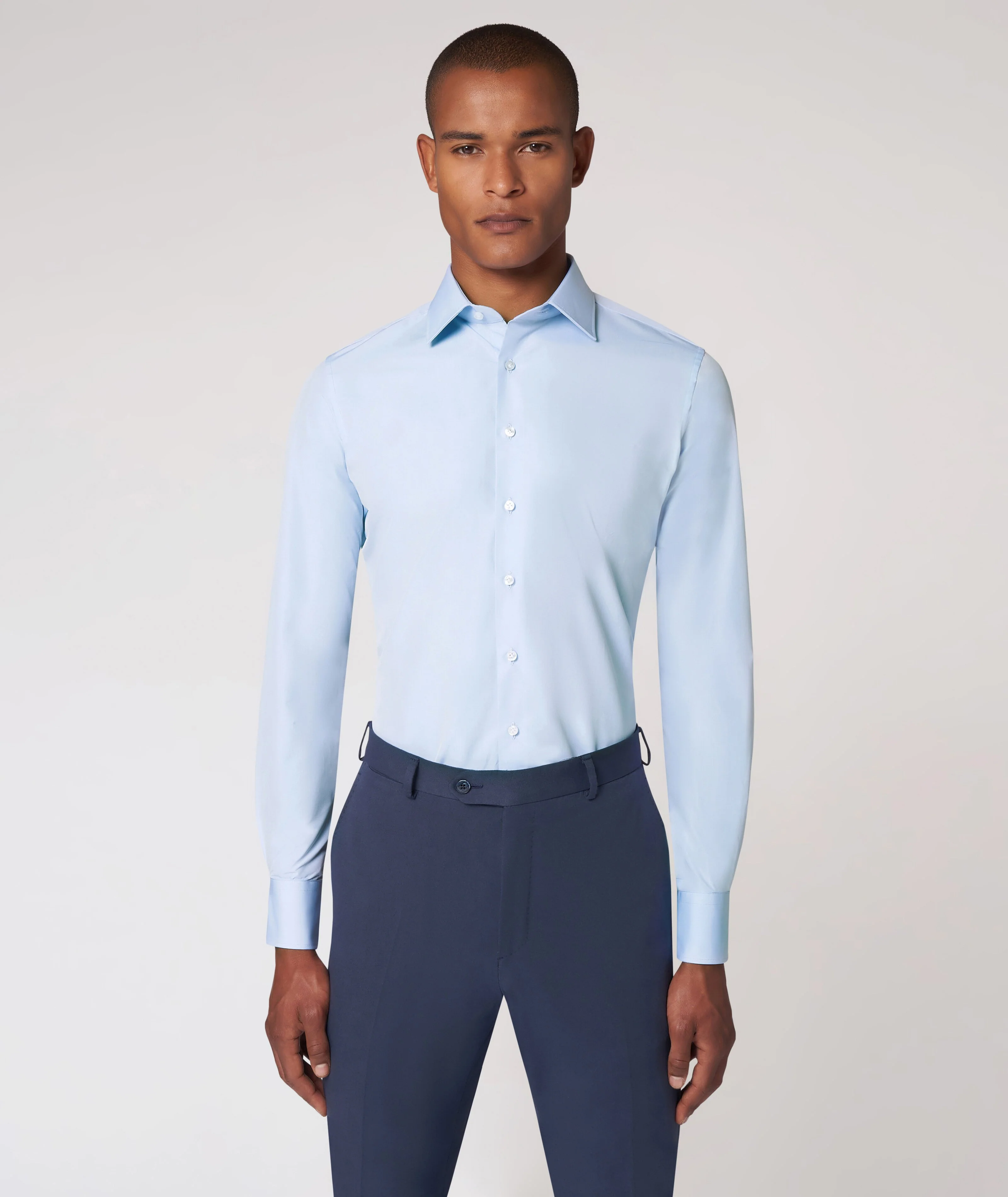 Camicia Azzurro in Popeline di Cotone