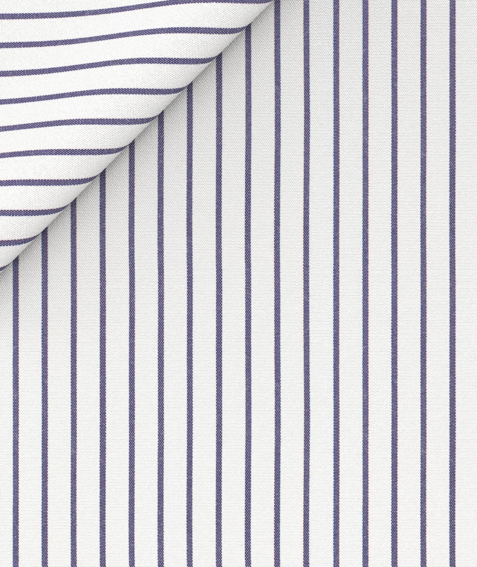 Camicia Bianca a righe Blu in Popeline di Cotone - Image 4