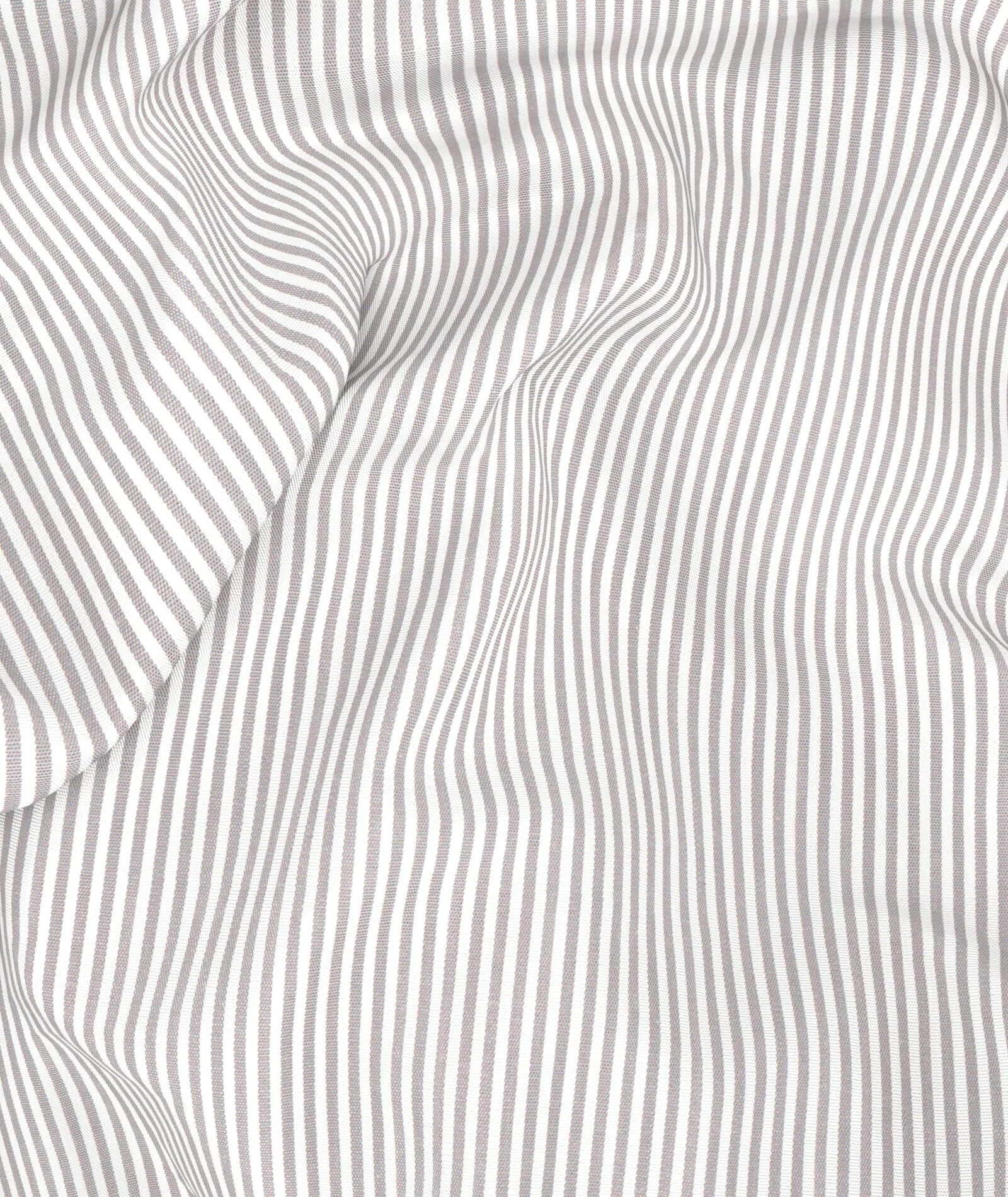 Camicia Bianca e Grigia a Righe sottili in Popeline di Cotone - Image 5