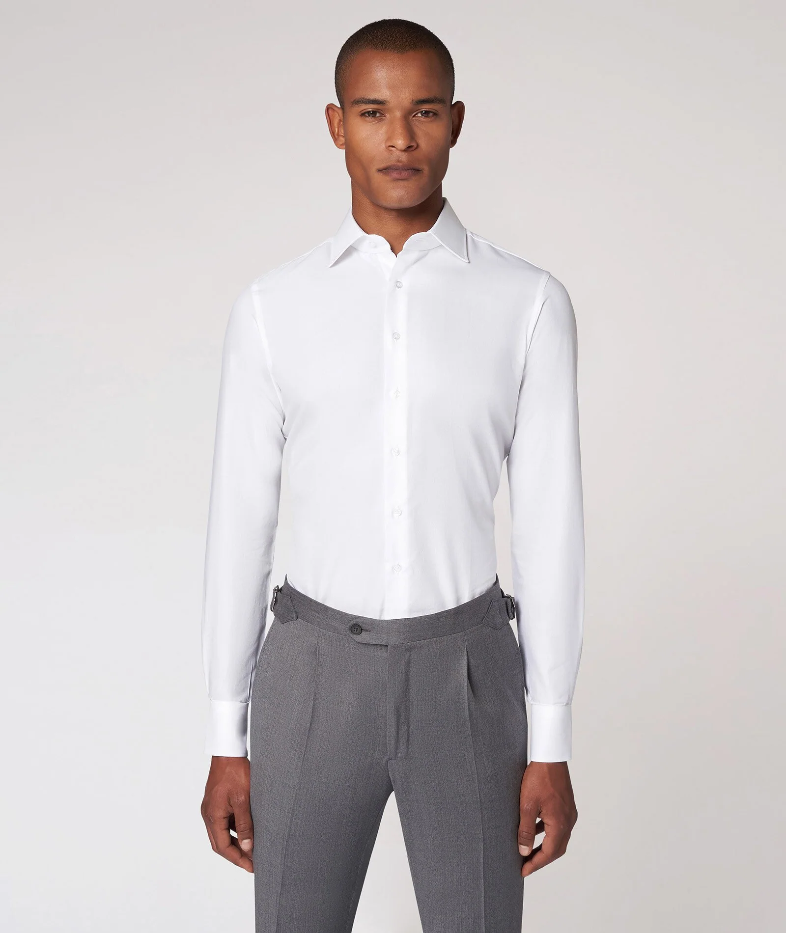 Camicia bianca in twill di cotone