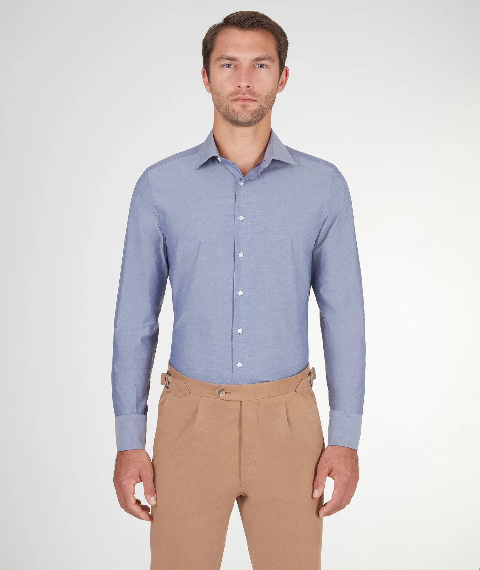 Camicia Blu in Twill di Cotone