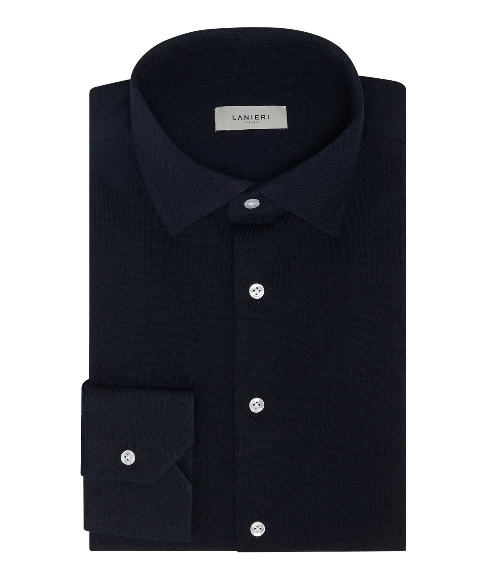 Camicia Blu Piquet Cotone - Image 3