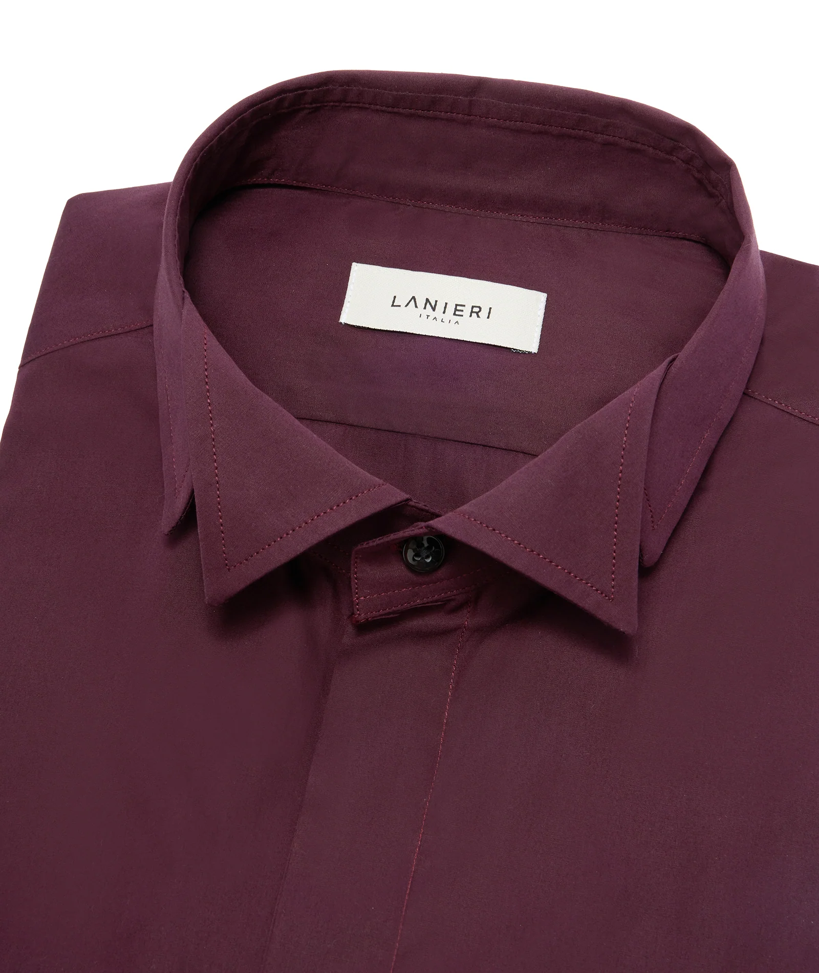 Camicia cerimonia in cotone bordeaux - Image 3
