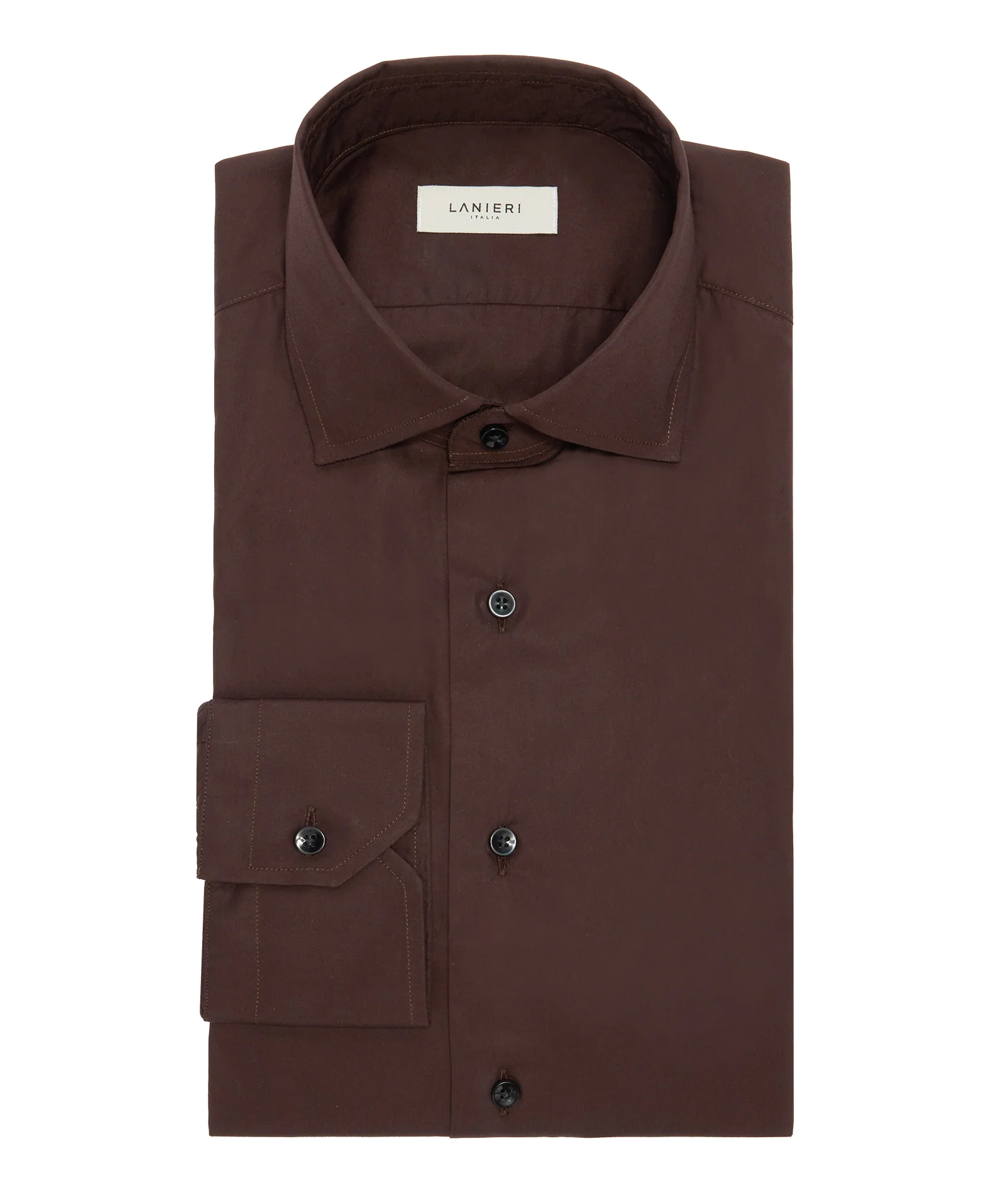 Camicia cerimonia in cotone marrone - Image 2