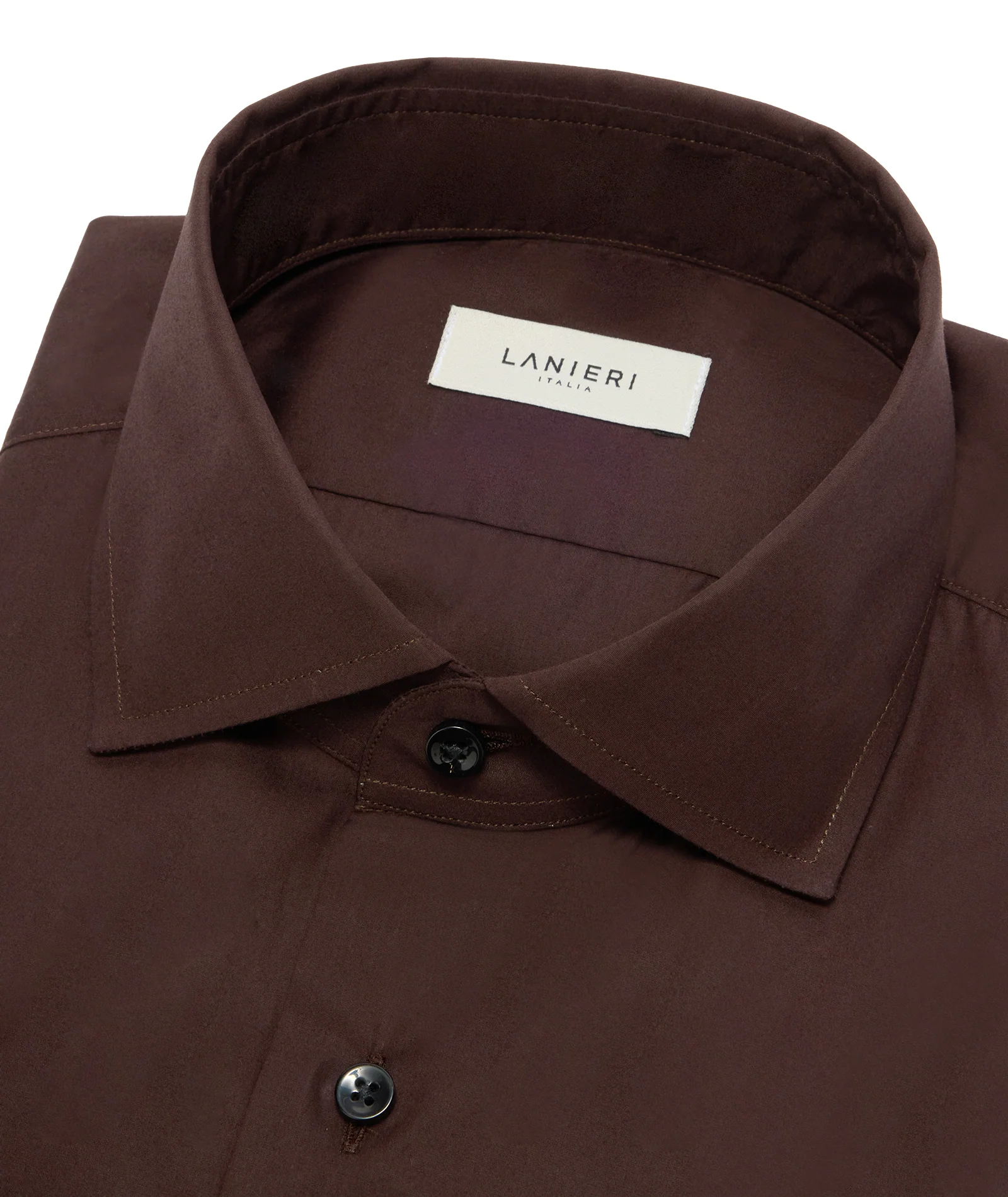 Camicia cerimonia in cotone marrone - Image 3