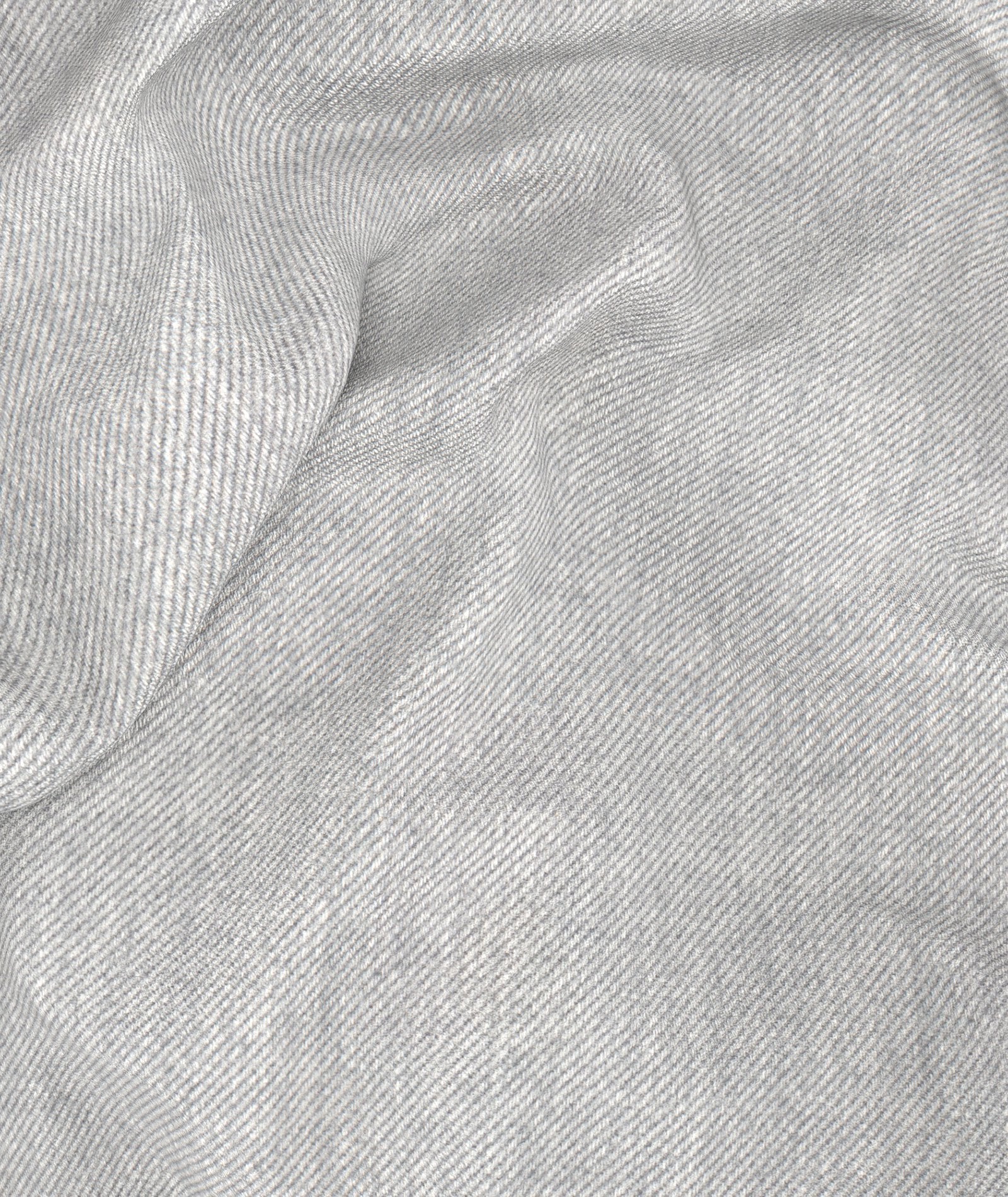 Camicia grigio chiaro in twill di flanella di cotone - Image 6
