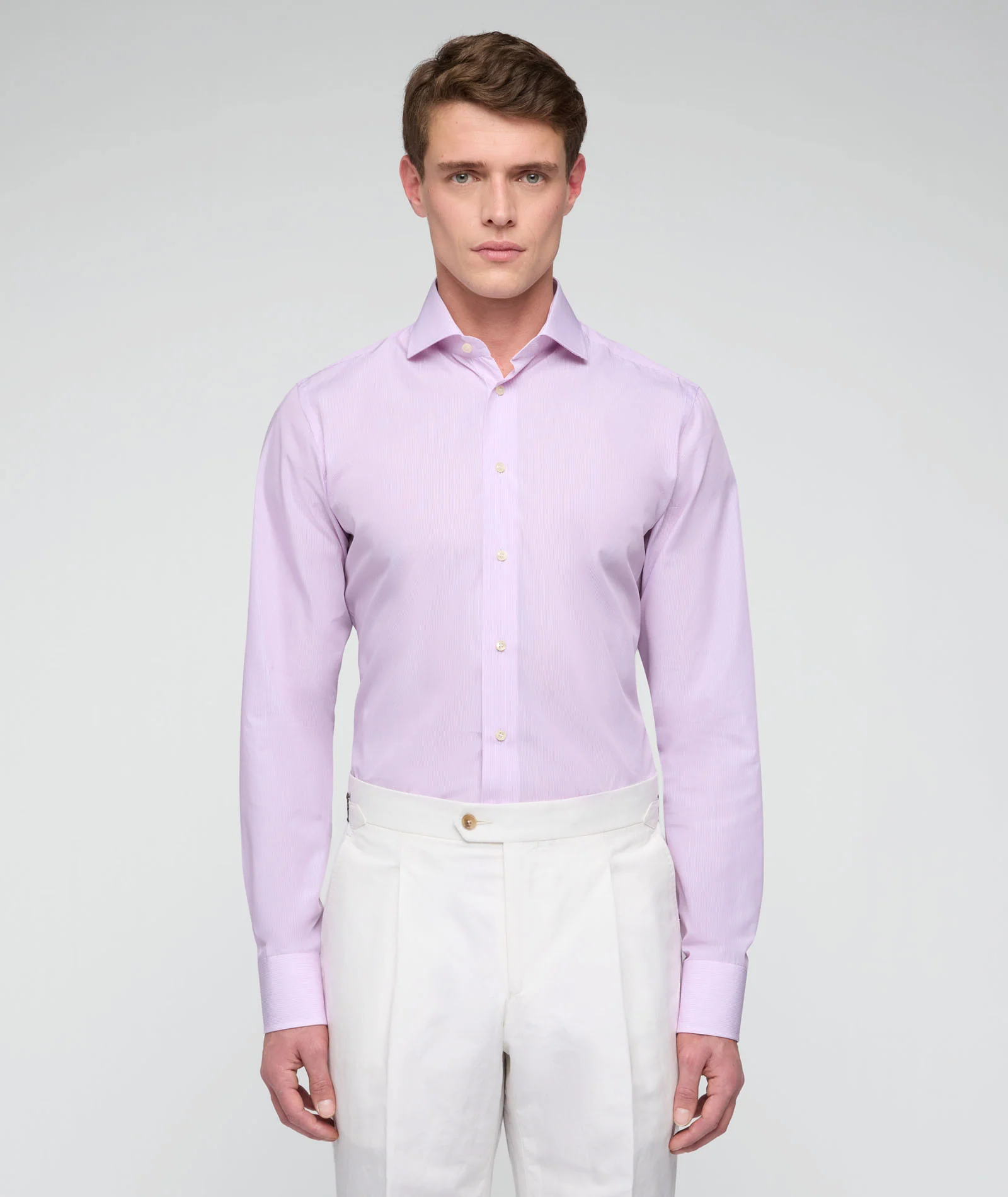 Camicia in cotone a righe rosa