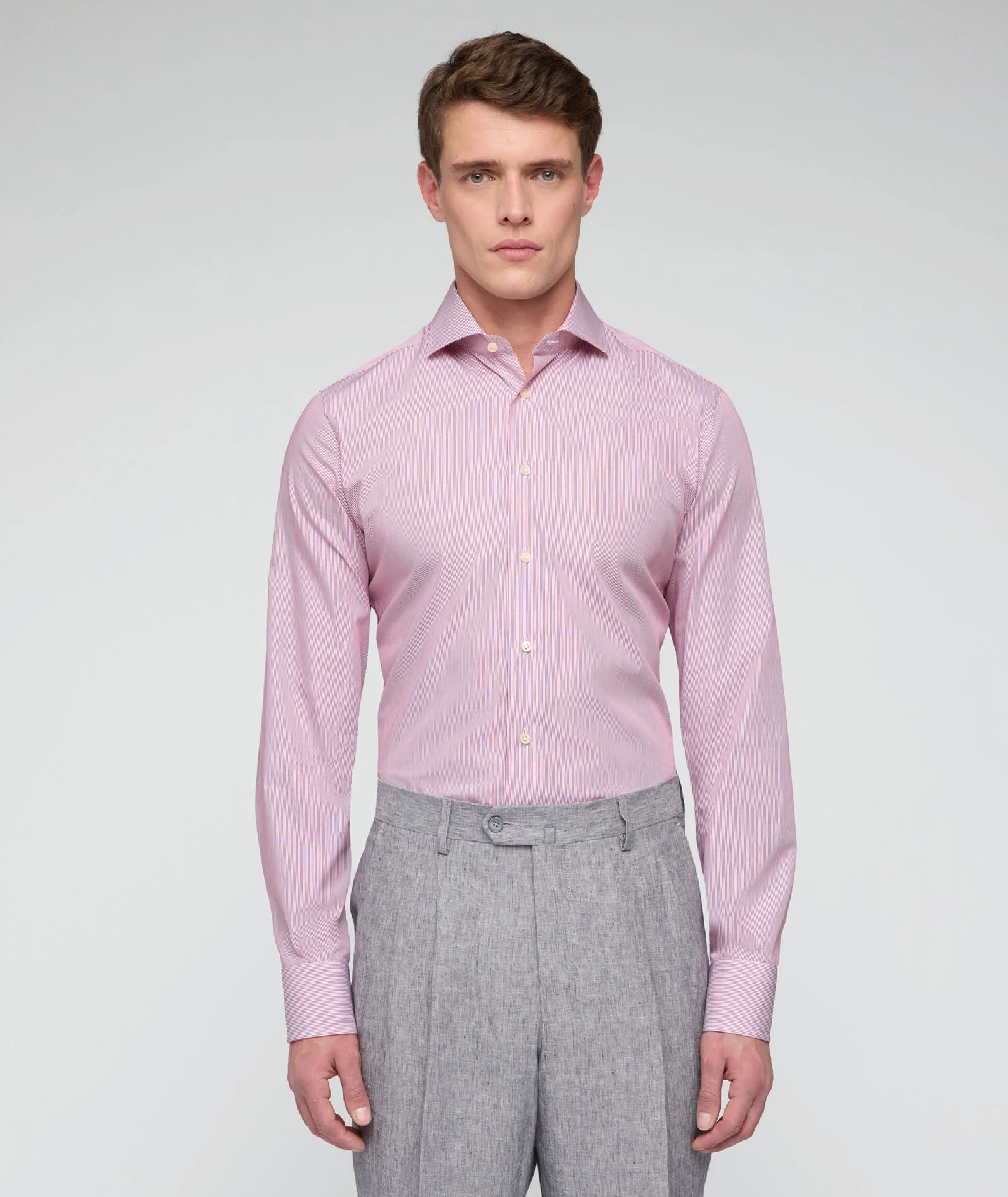 Camicia in cotone a righe rosse