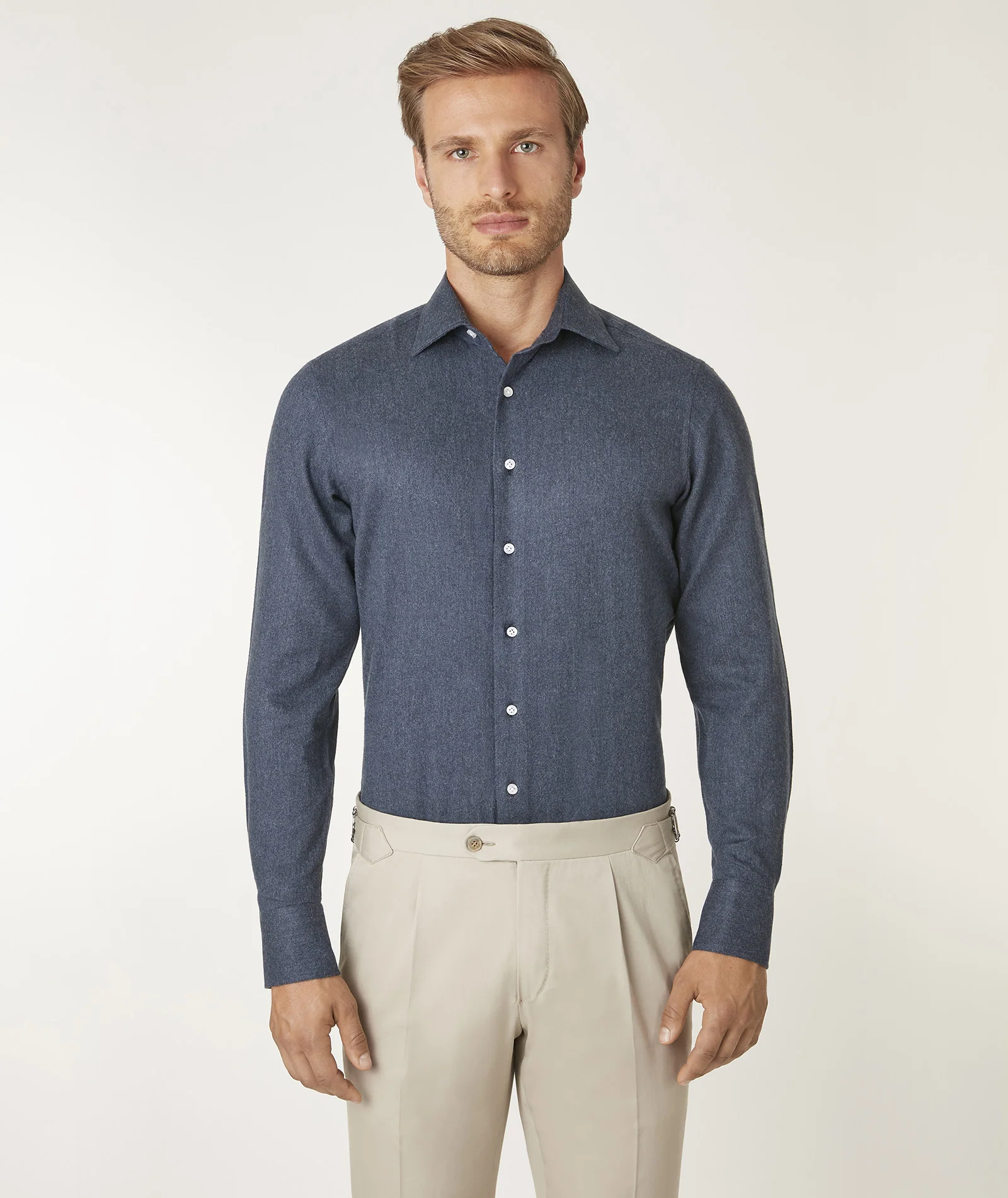Camicia in cotone blu scuro