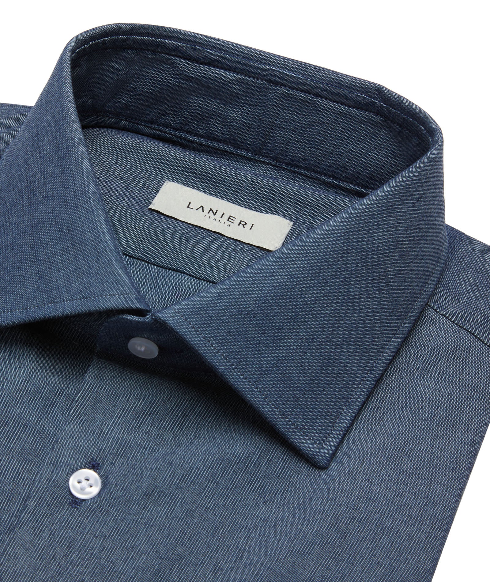 Camicia in cotone chambray blu scuro - Image 2