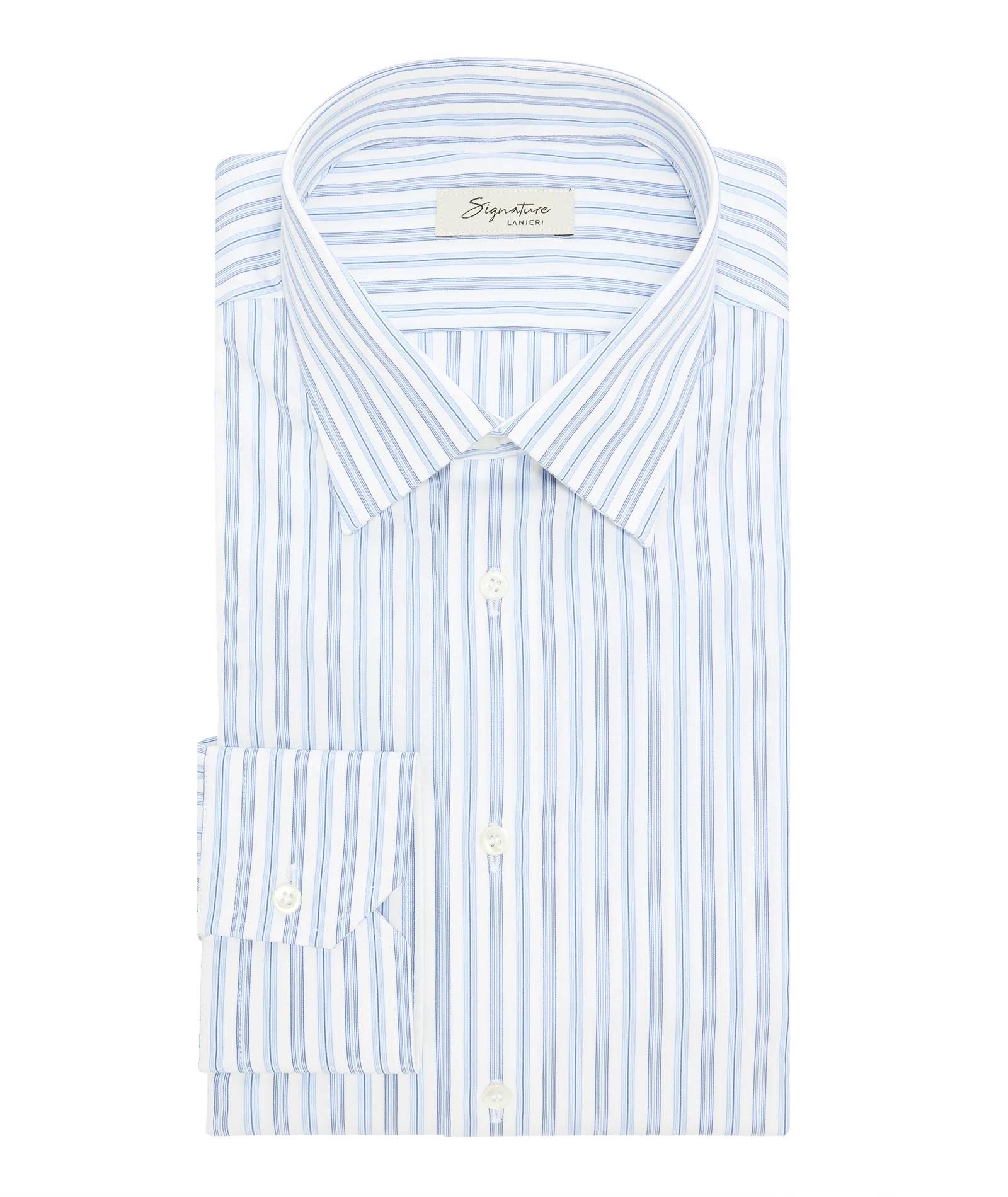 Camicia in cotone rigata azzurra - Image 3