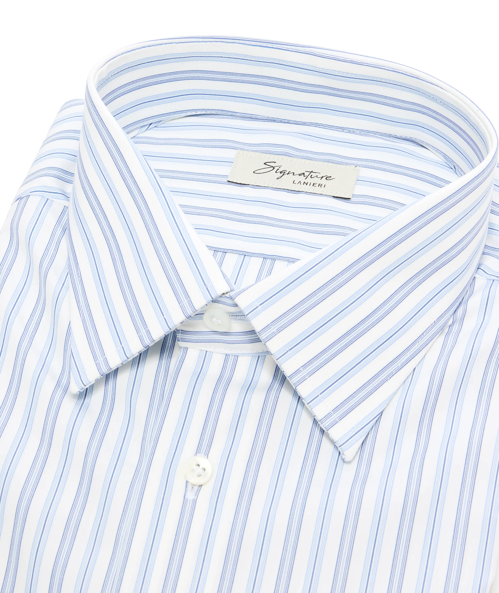 Camicia in cotone rigata azzurra - Image 4