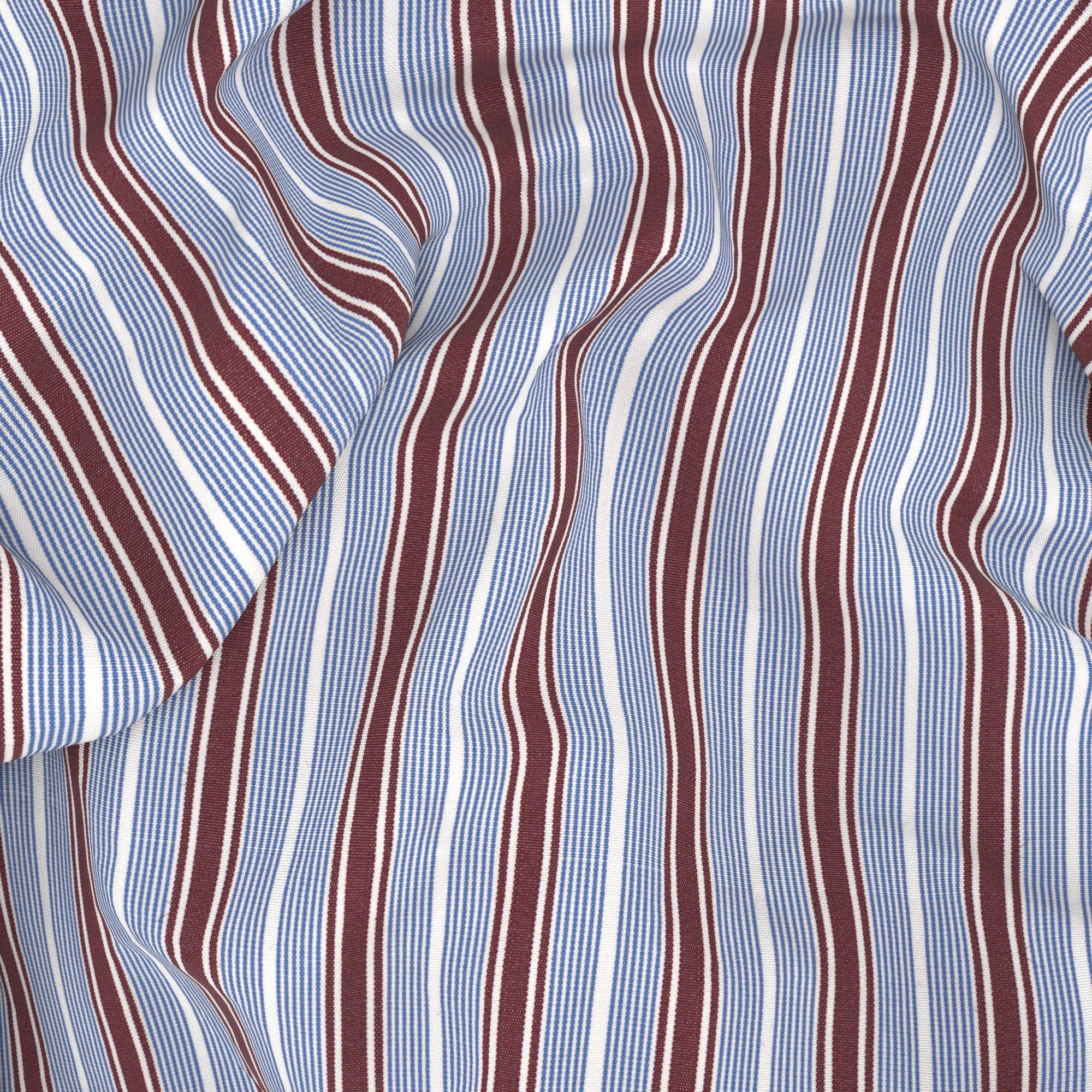 Camicia in cotone rigata azzurro e bordeaux - Image 6
