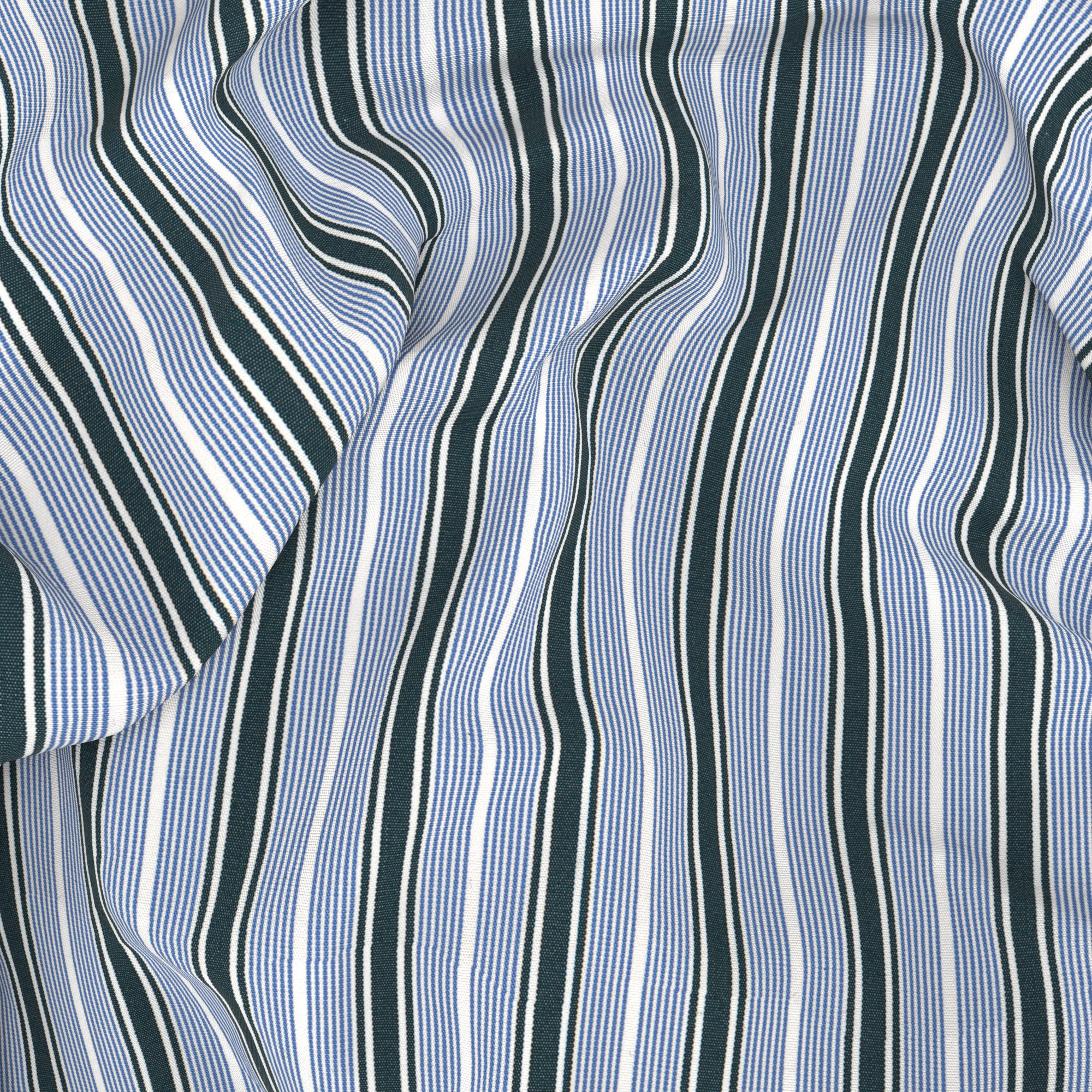 Camicia in cotone rigata azzurro e verde - Image 6