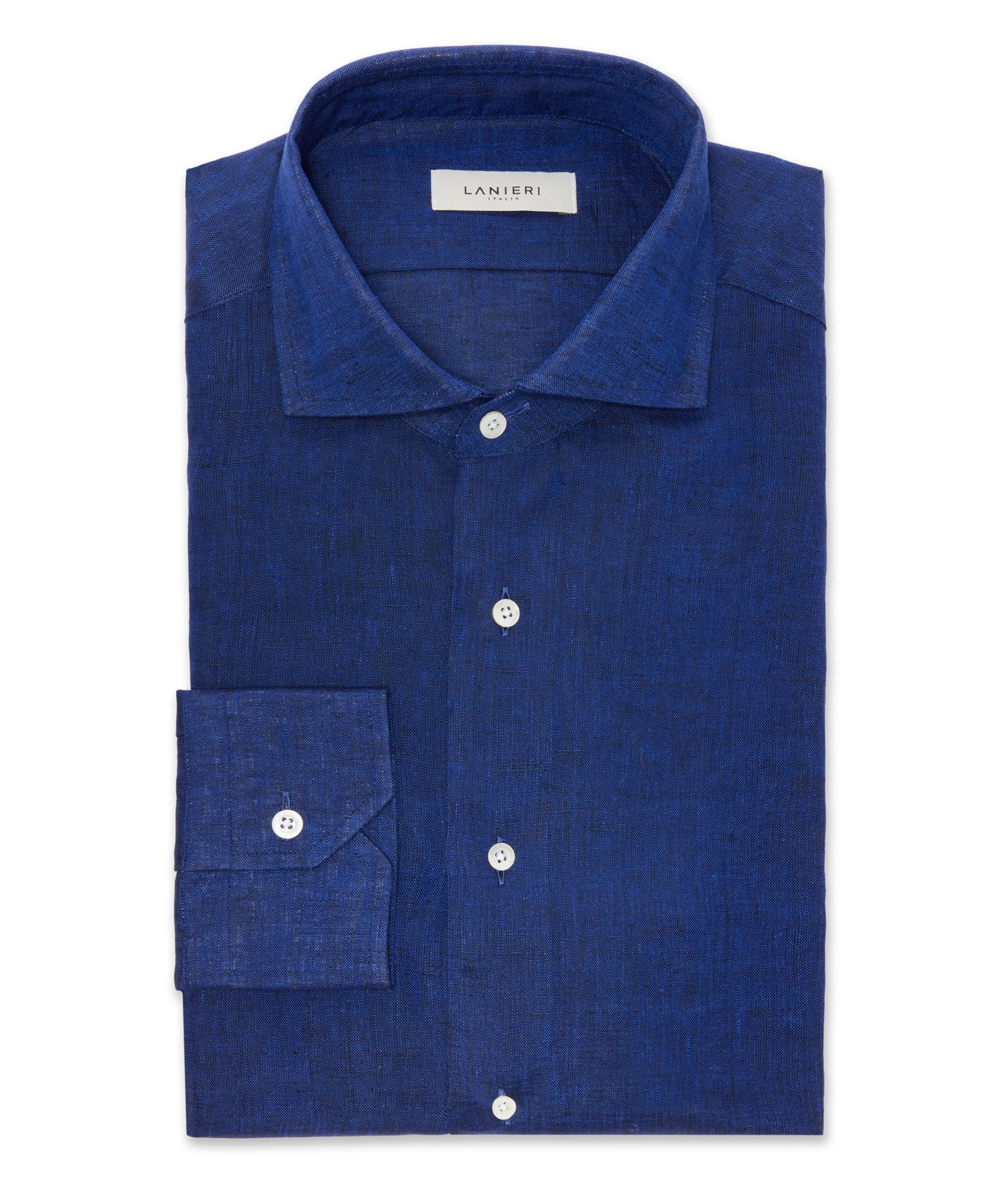 Camicia in lino blu zaffiro - Image 3