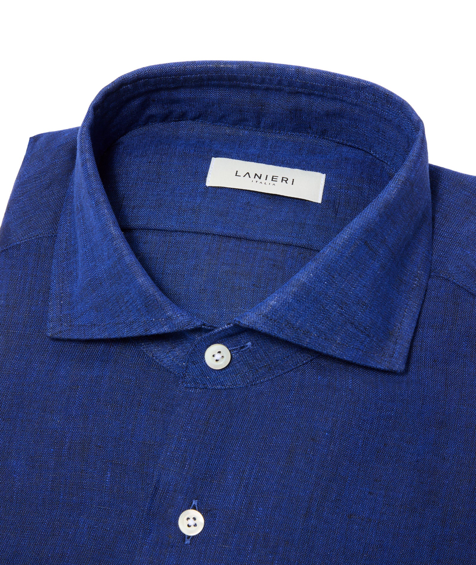 Camicia in lino blu zaffiro - Image 4