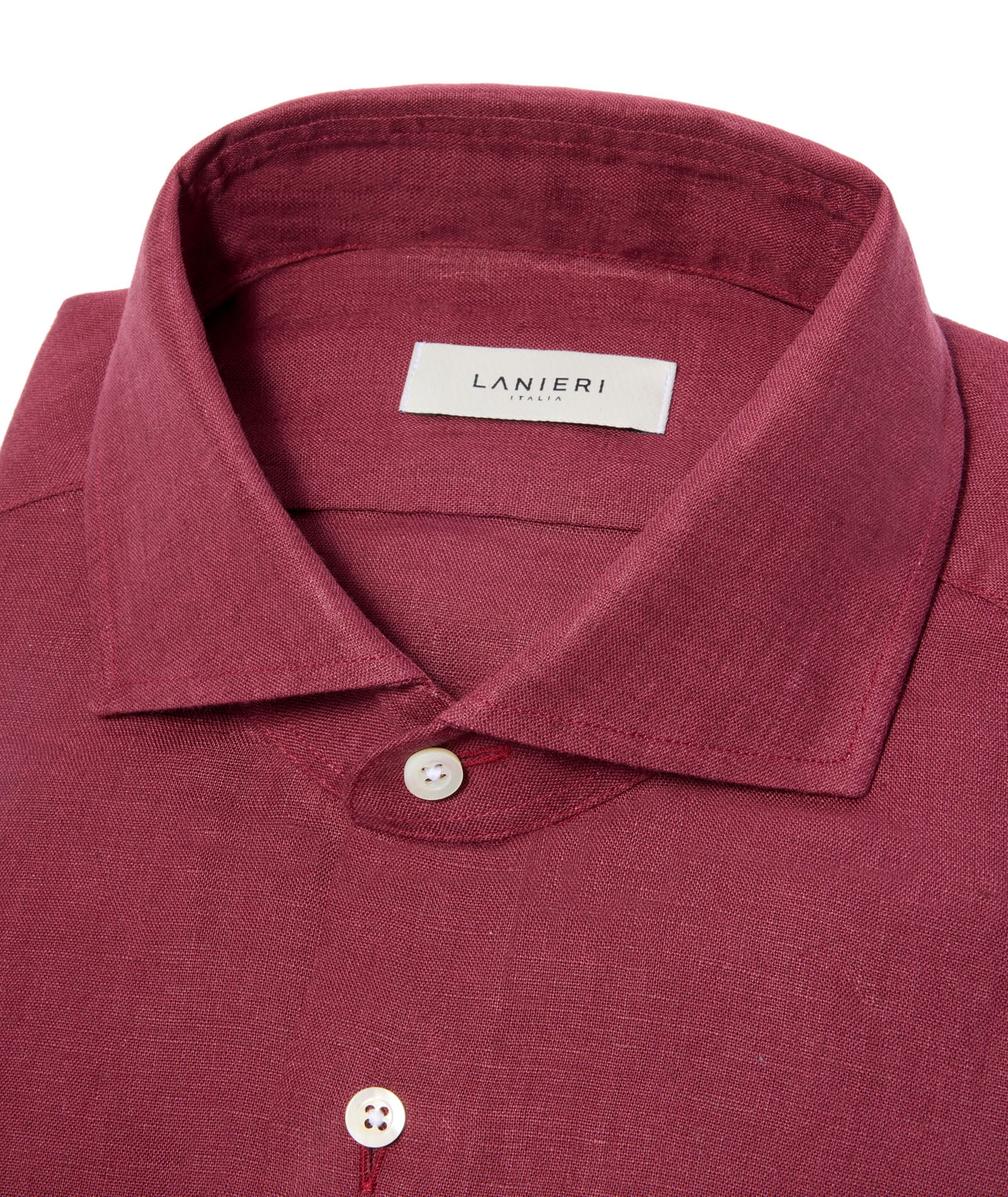 Camicia in lino bordeaux - Image 4