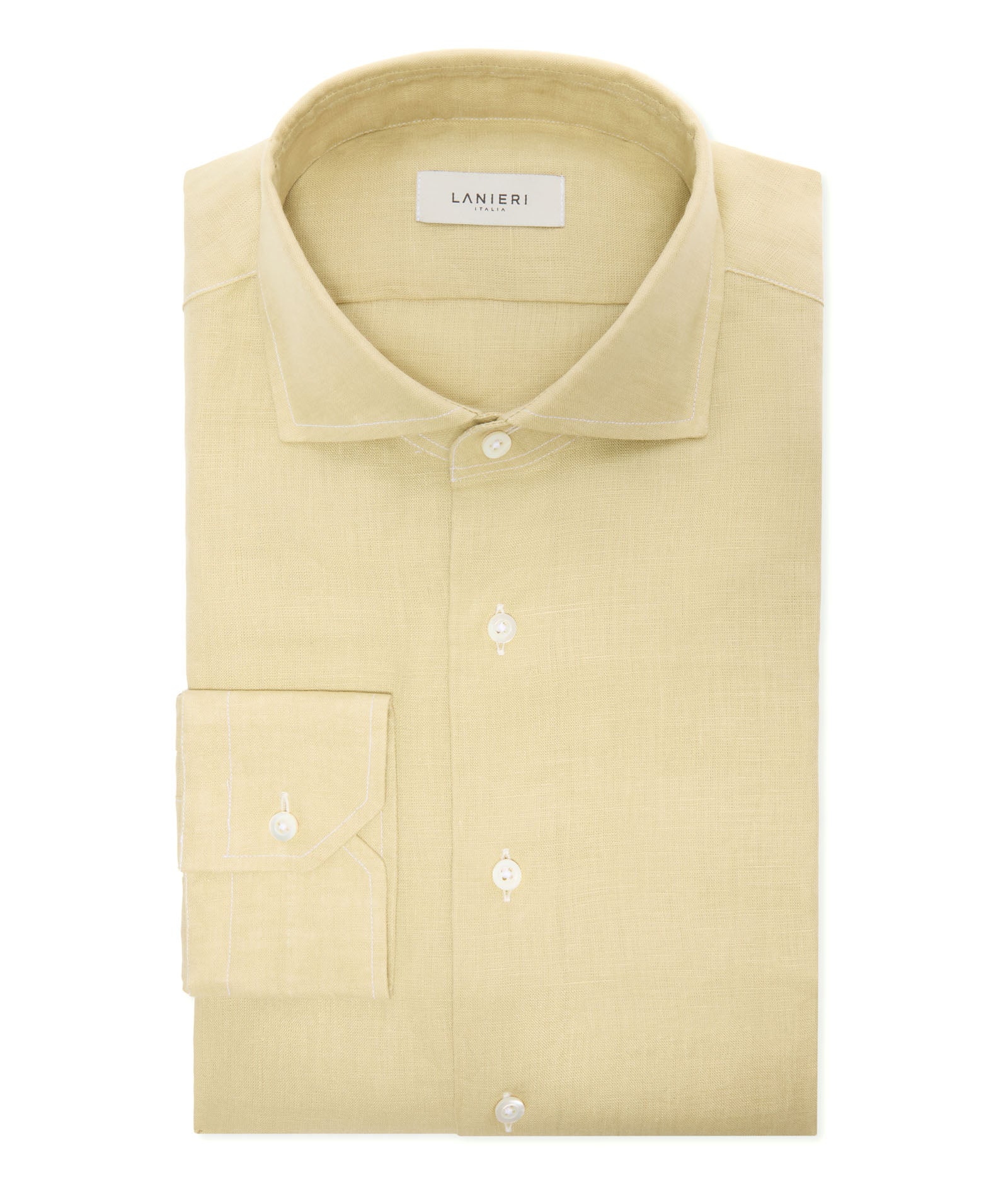 Camicia in lino color corda - Image 3