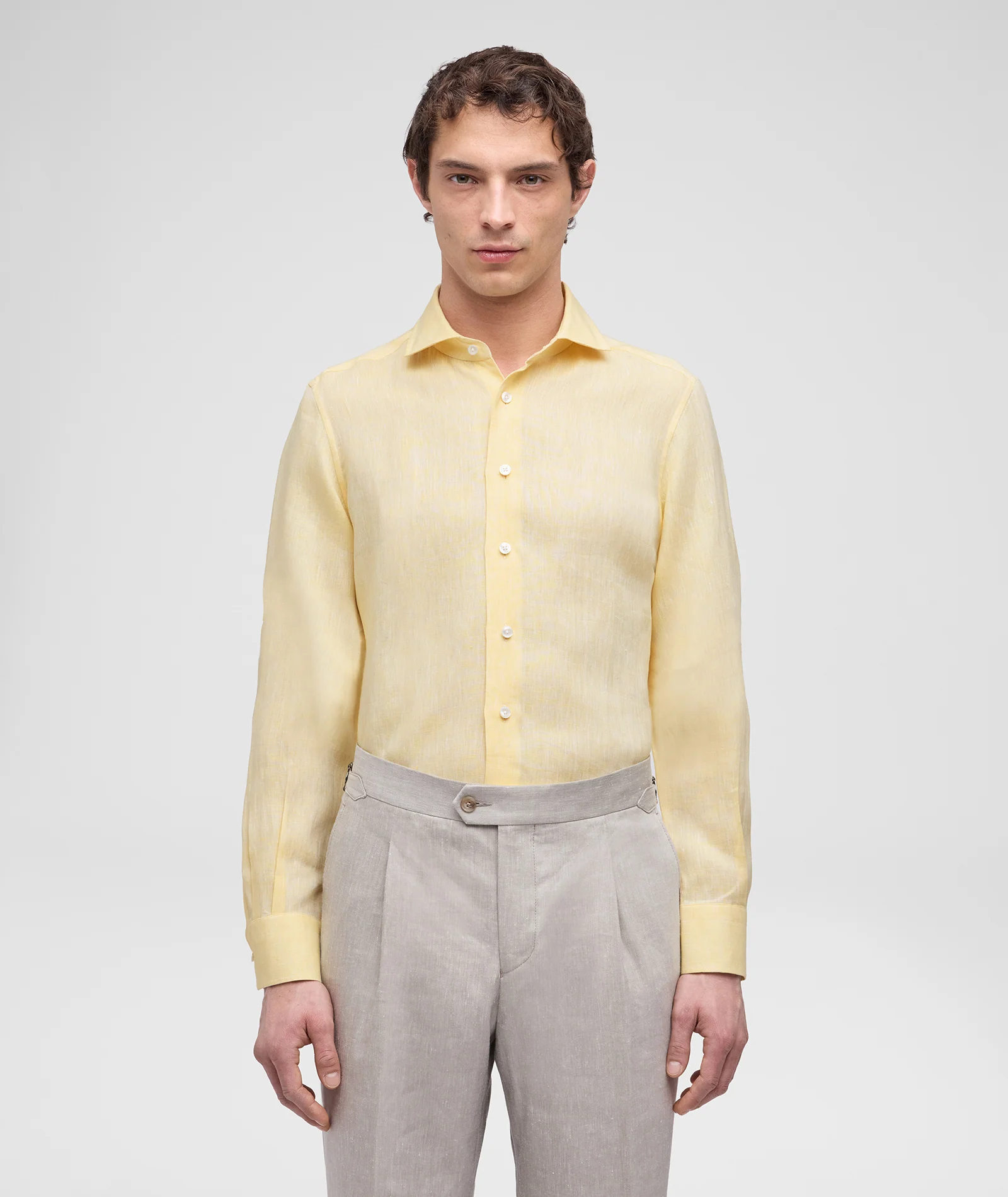 Camicia in lino giallo