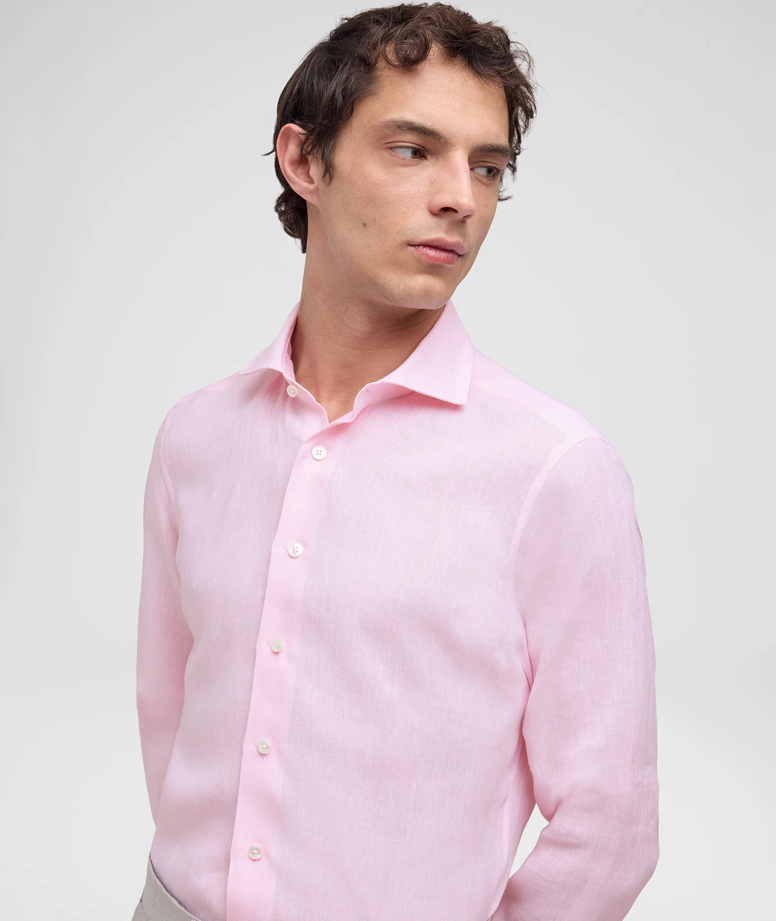 Camicia in lino rosa - Image 2