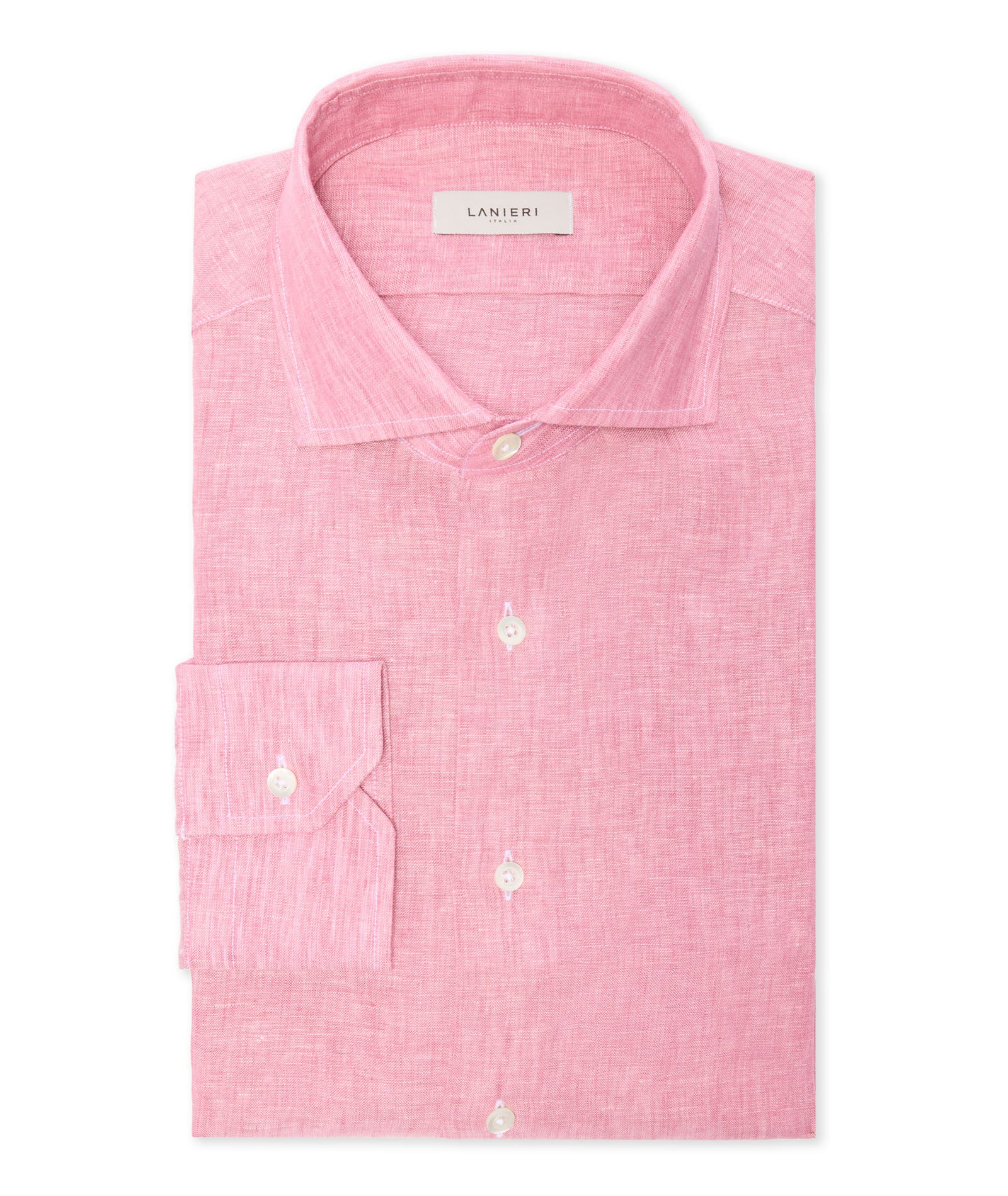 Camicia in lino rosa fragola - Image 3