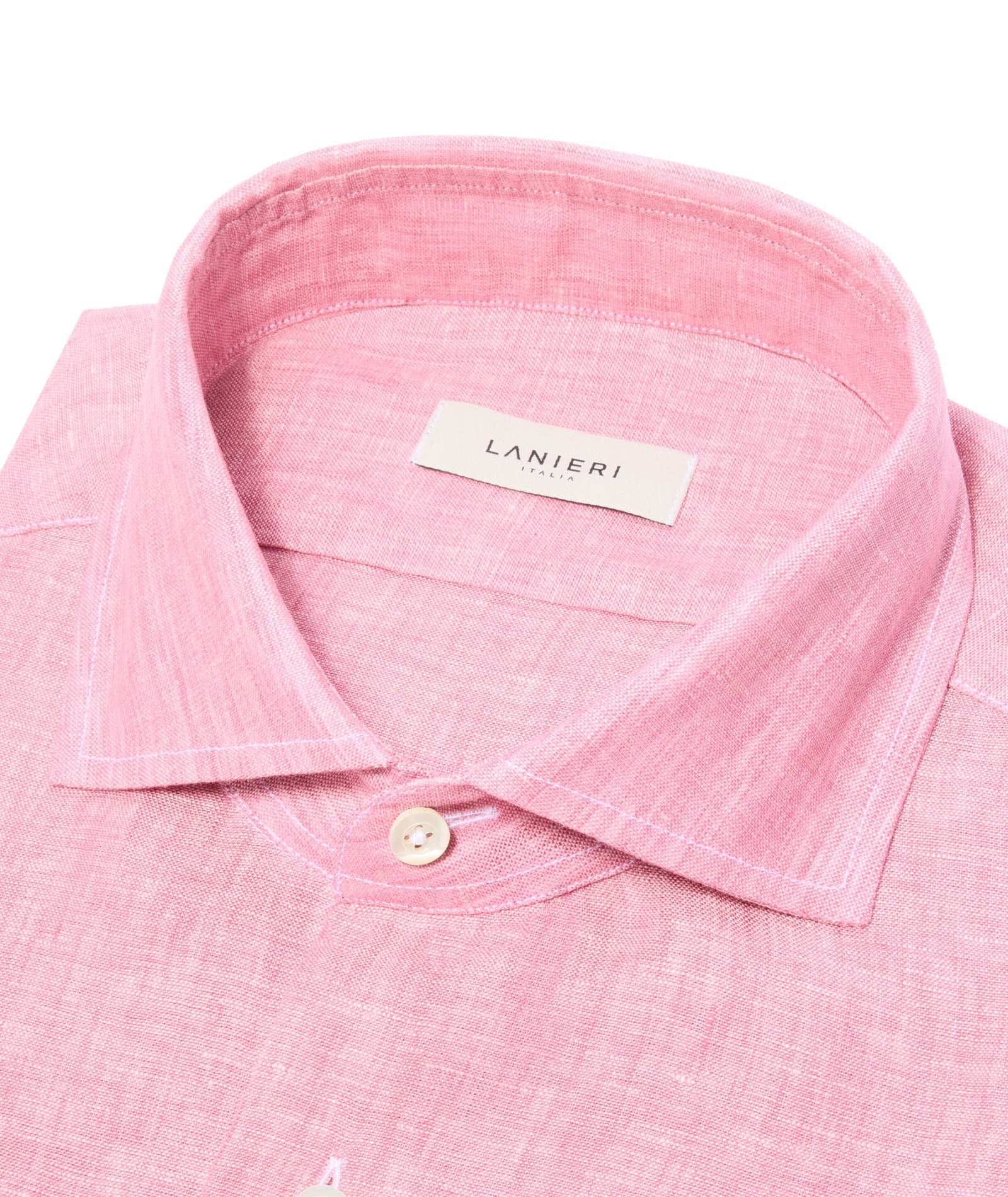 Camicia in lino rosa fragola - Image 4