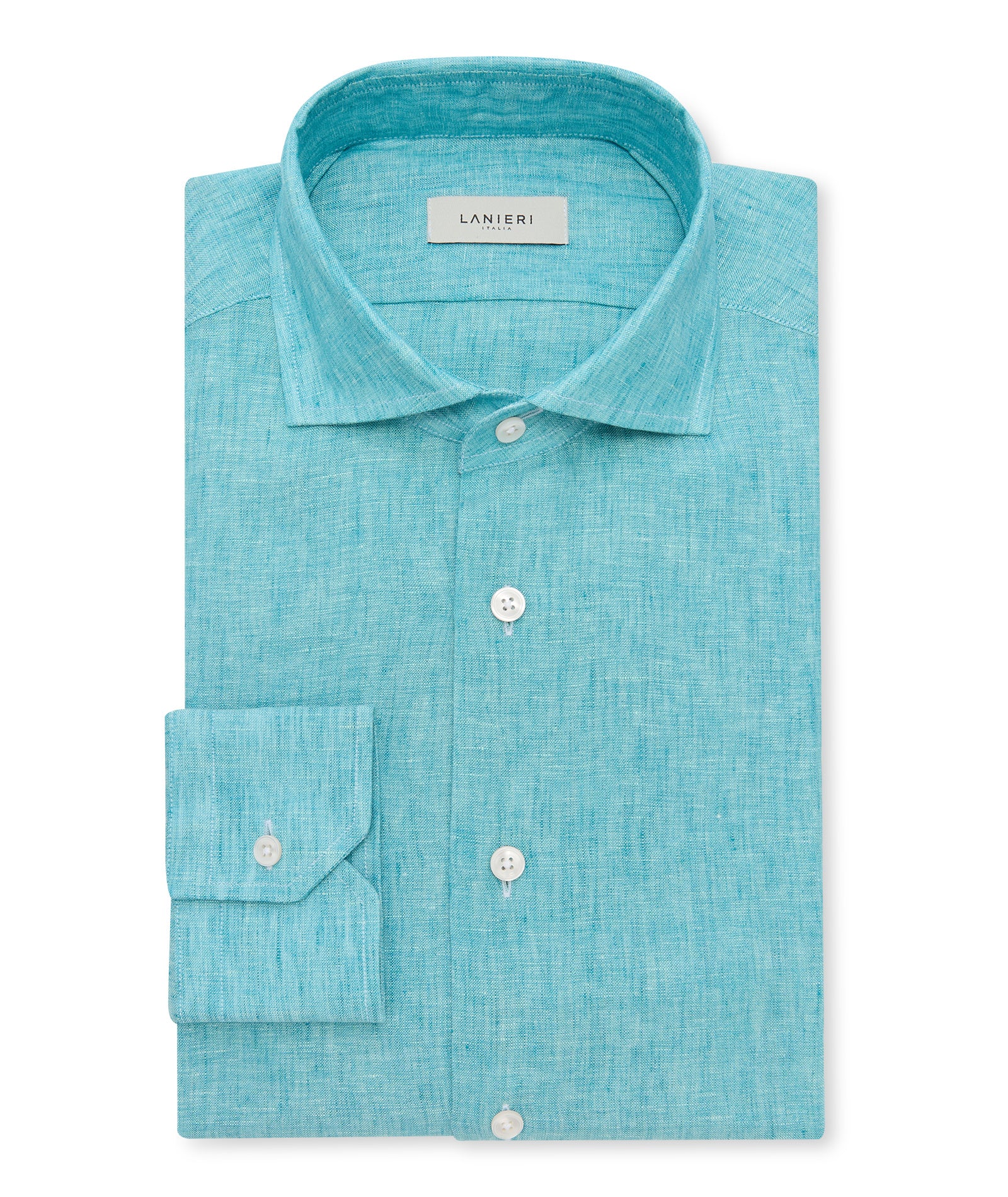 Camicia in lino turchese - Image 3