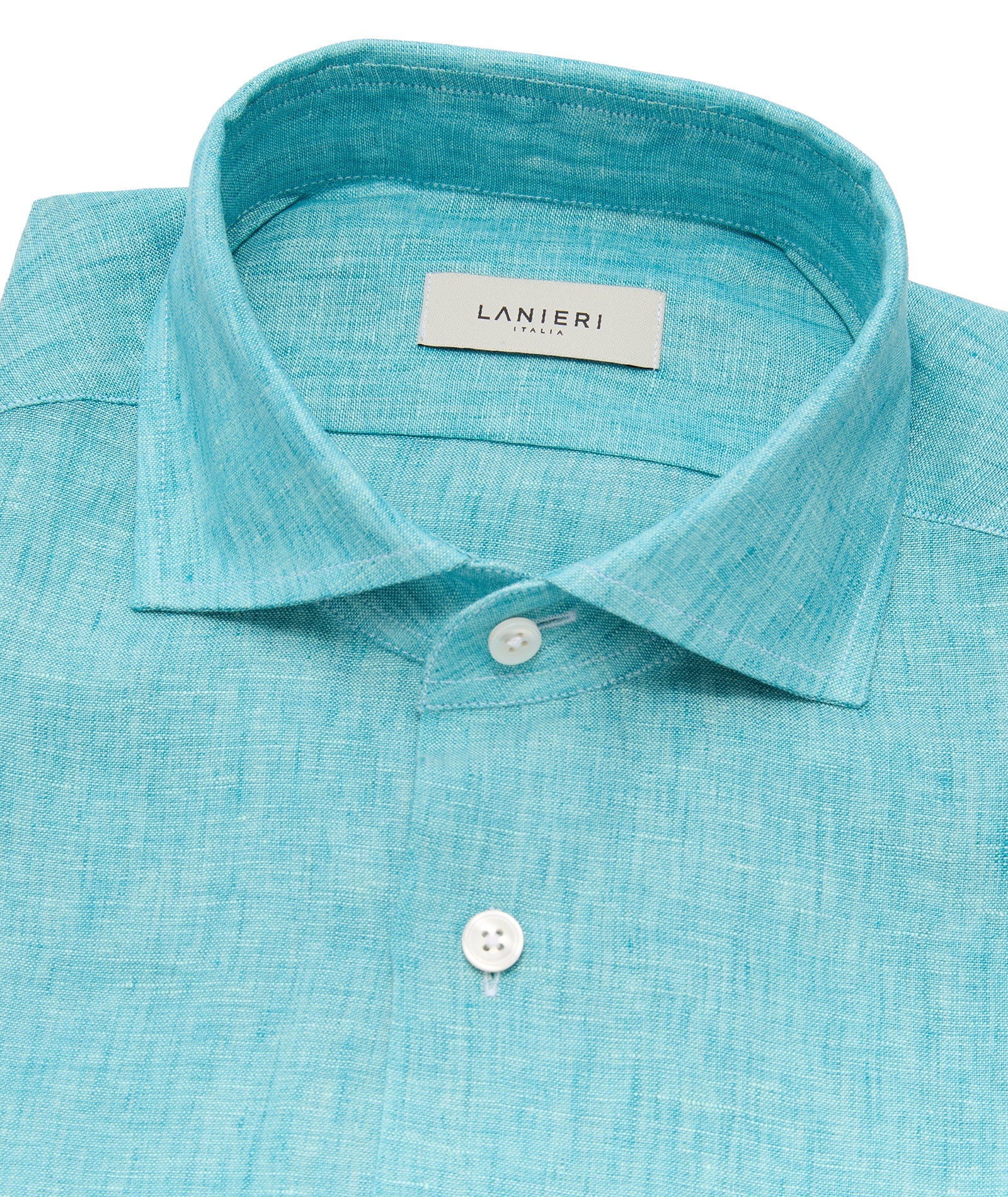 Camicia in lino turchese - Image 4