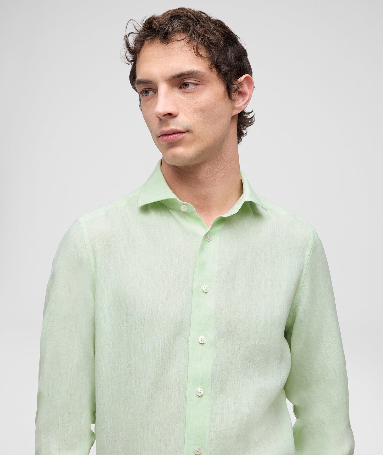 Camicia in lino verde chiaro - Image 2