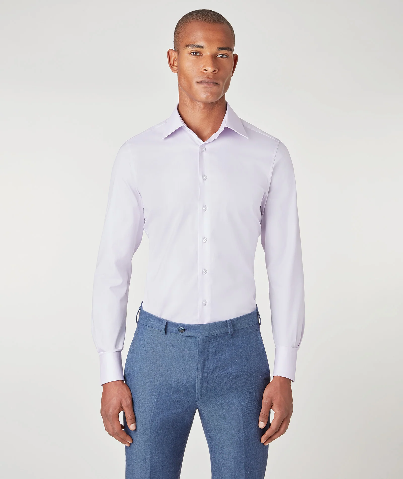 Camicia Pinpoint rosa in Cotone