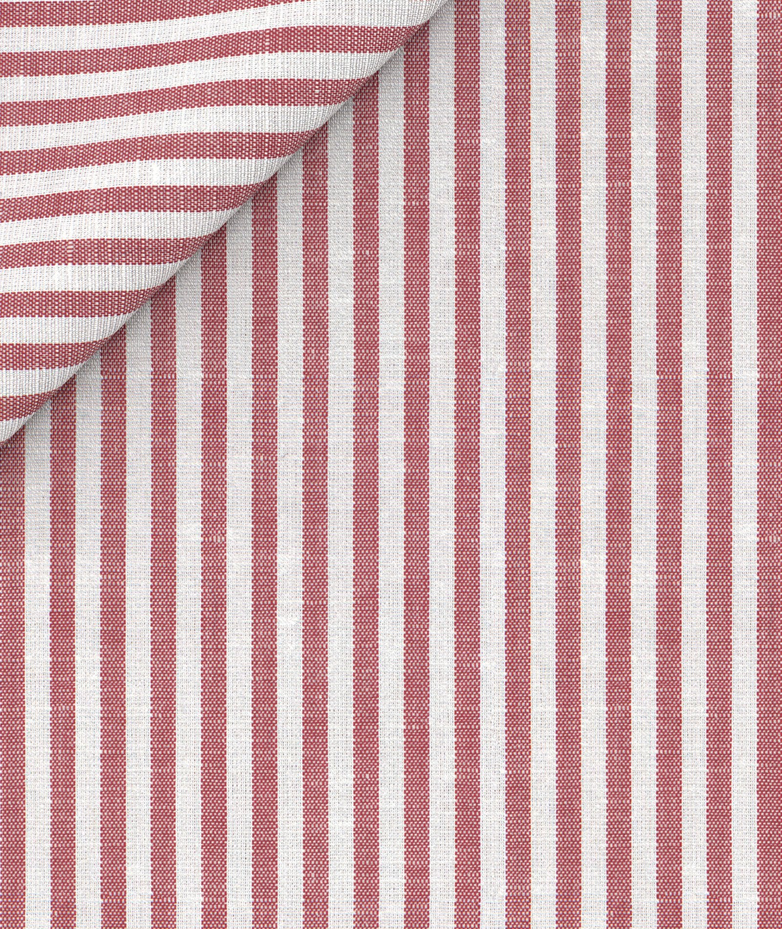 Camicia Righe Bianche Rosse Cotone Lino - Image 2
