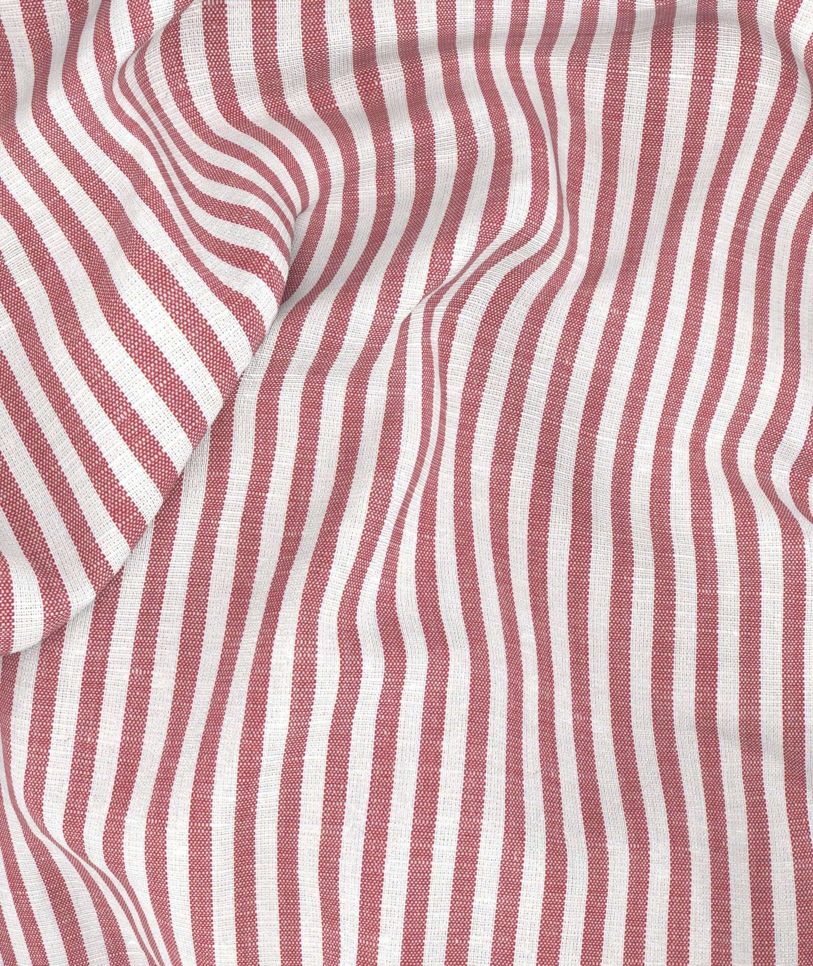 Camicia Righe Bianche Rosse Cotone Lino - Image 3