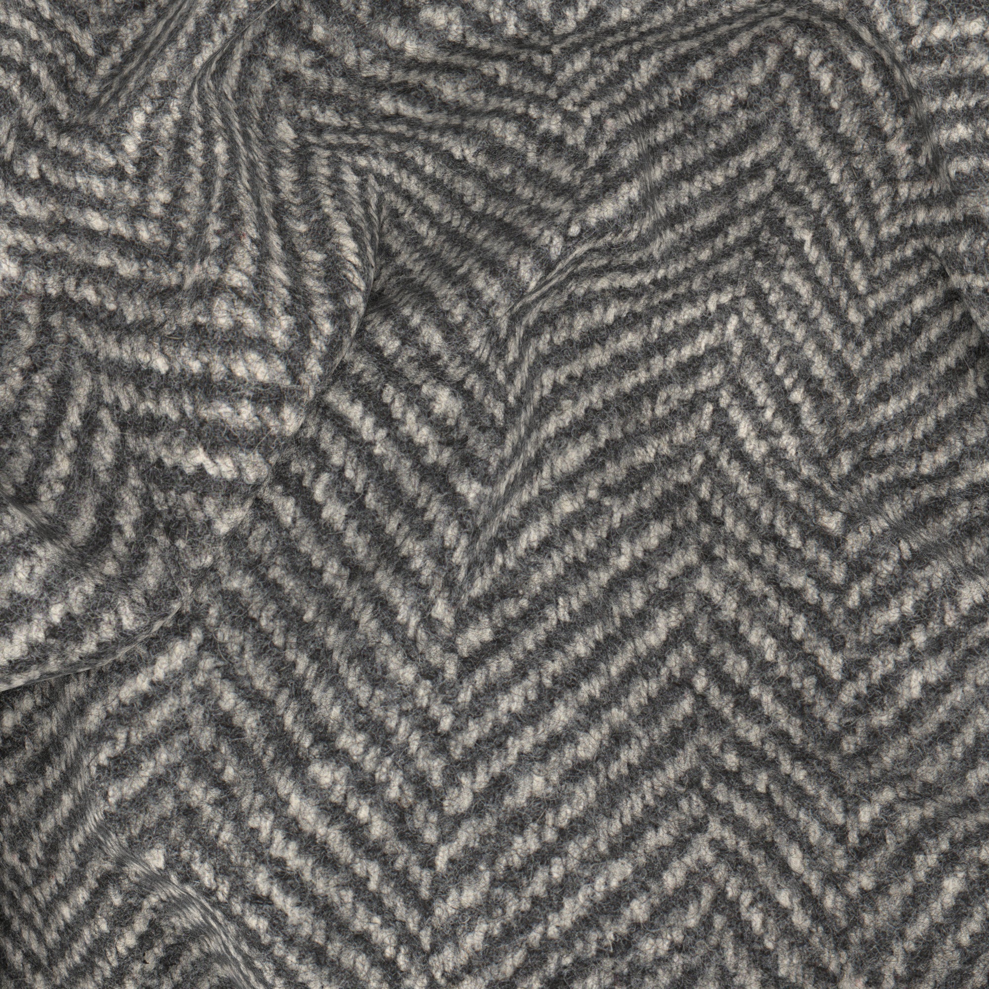 Cappotto Signature in lana e baby alpaca spigato grigio - Image 3