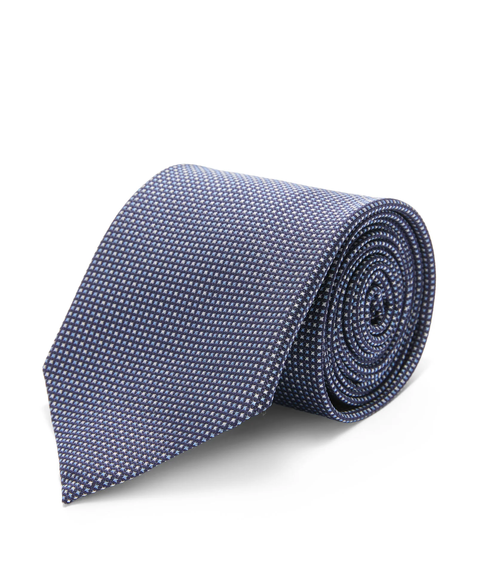 Cravatta in jacquard di seta microdisegno blu