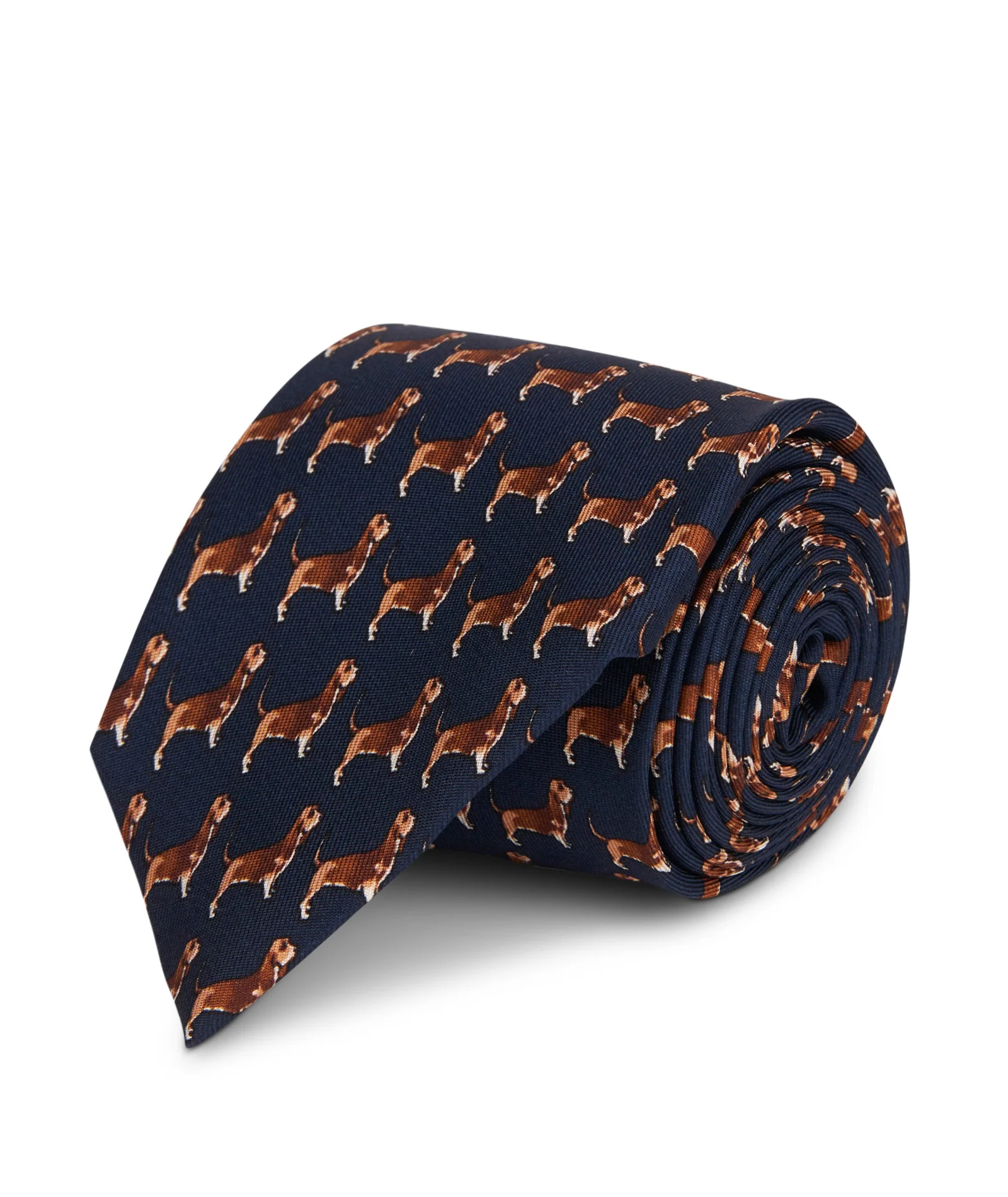 Cravatta in seta con coniglietti blu