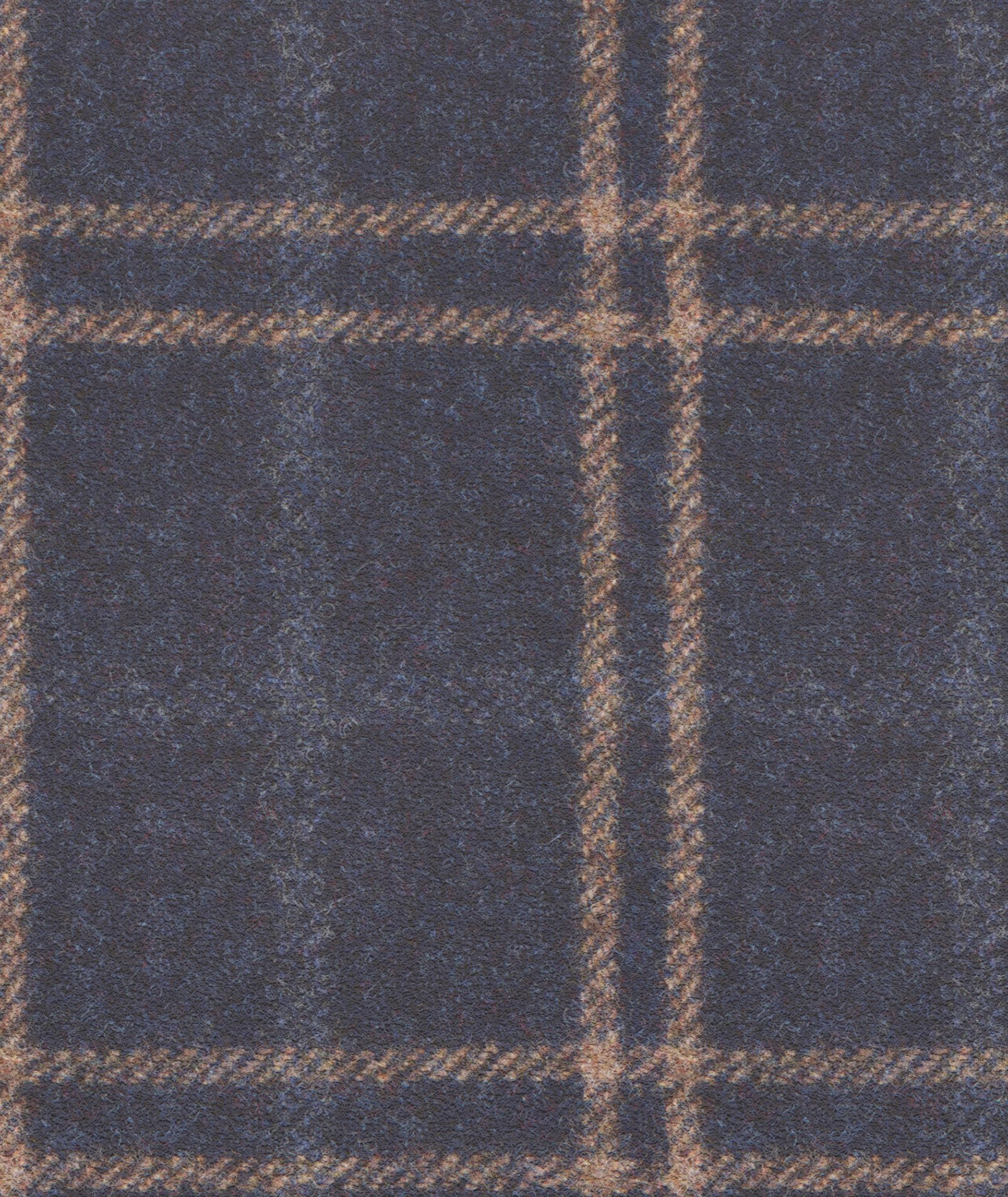 Flanella di lana finestrato blu e beige