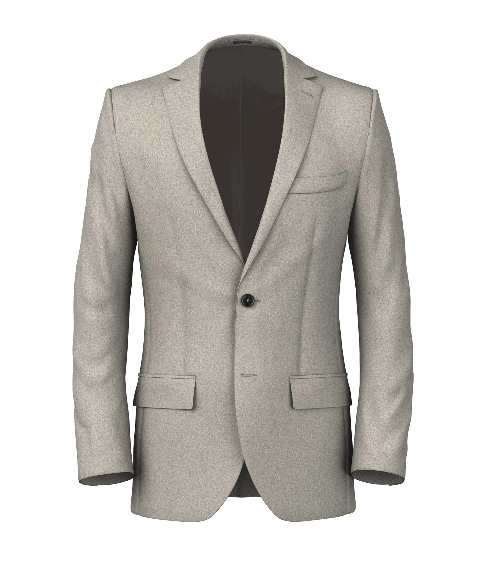Giacca Beige in Flanella di Lana stretch