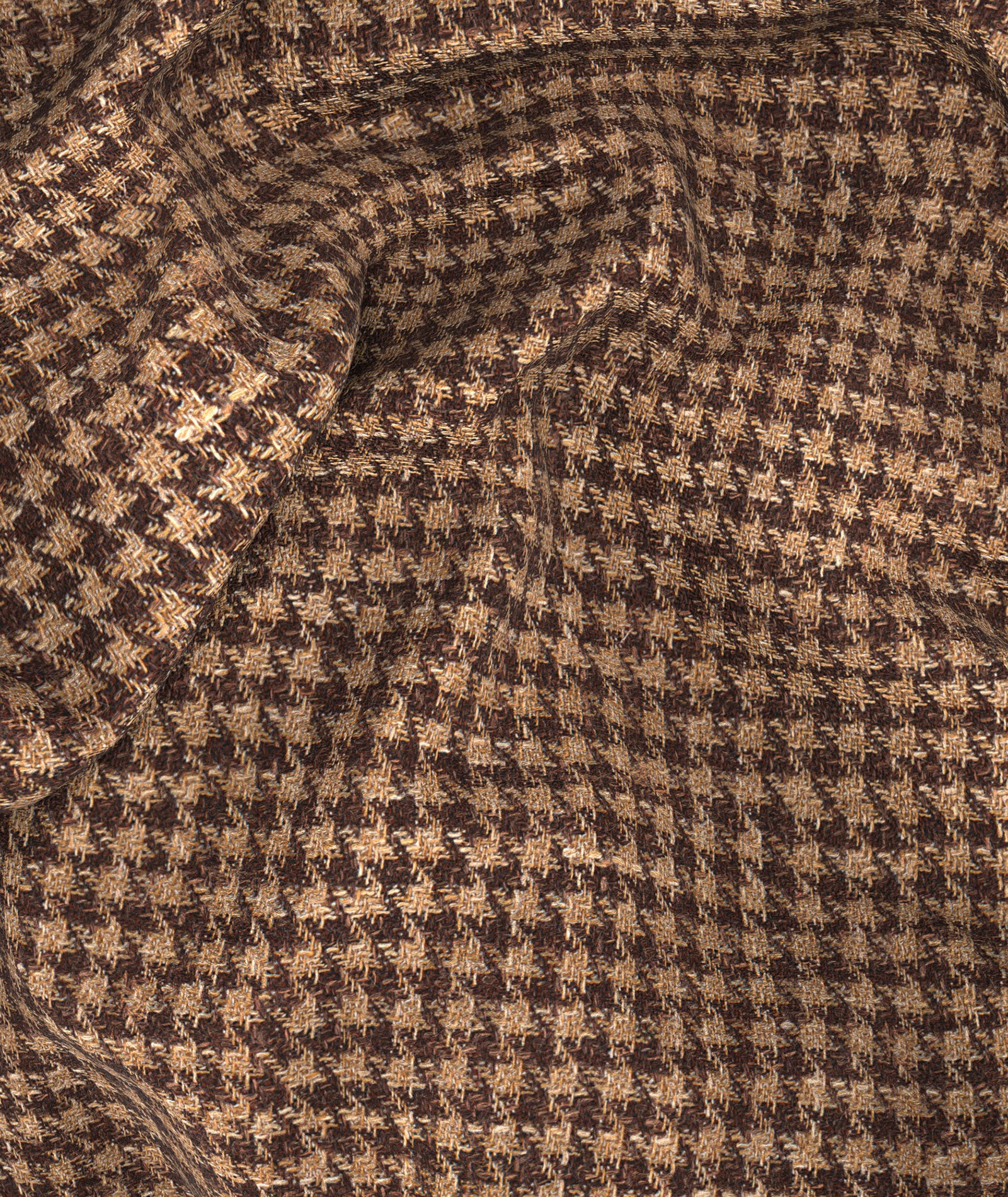 Giacca in lana pied-de-poule marrone e beige - Image 4