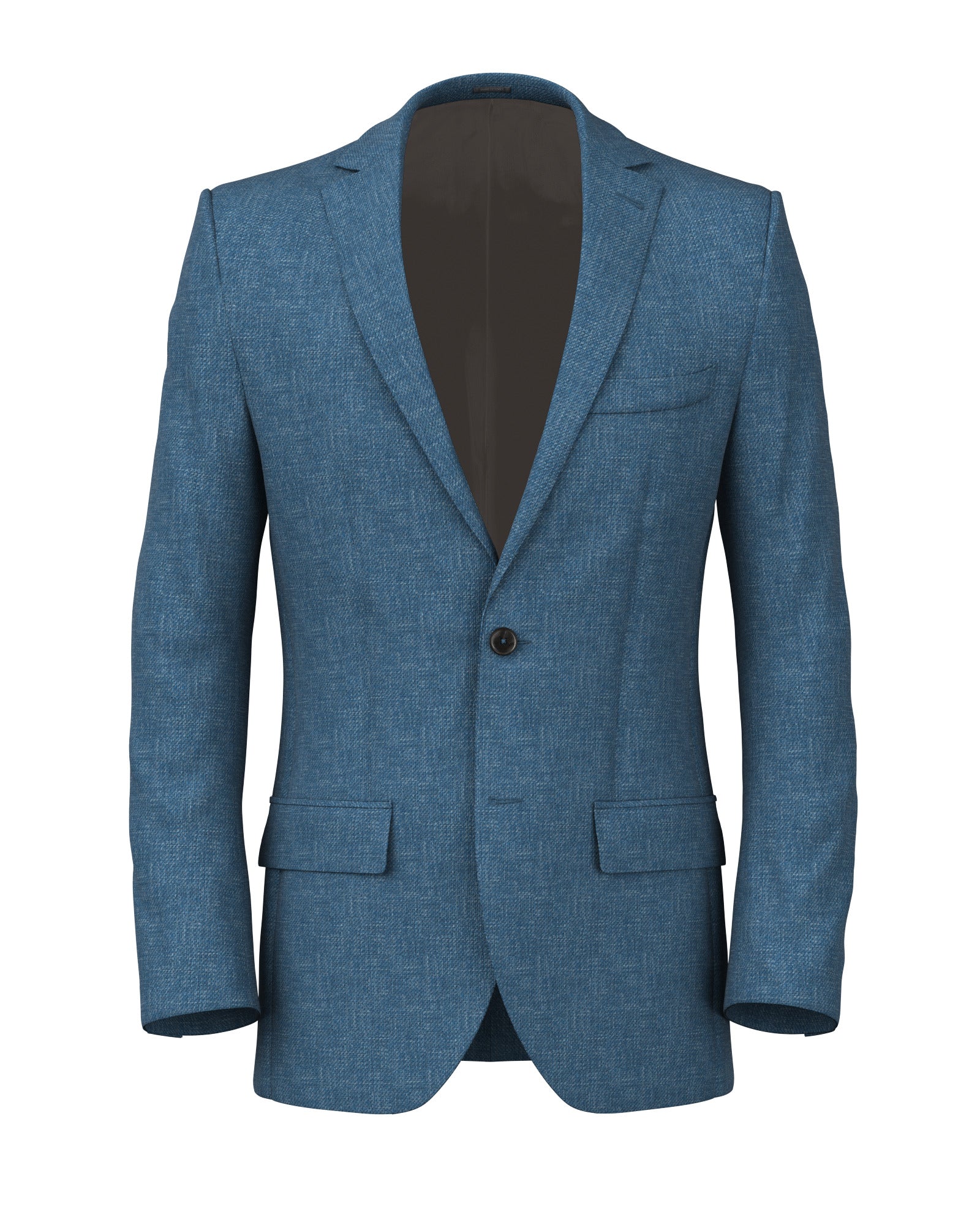 Giacca in lana-seta-lino microdesign azzurro
