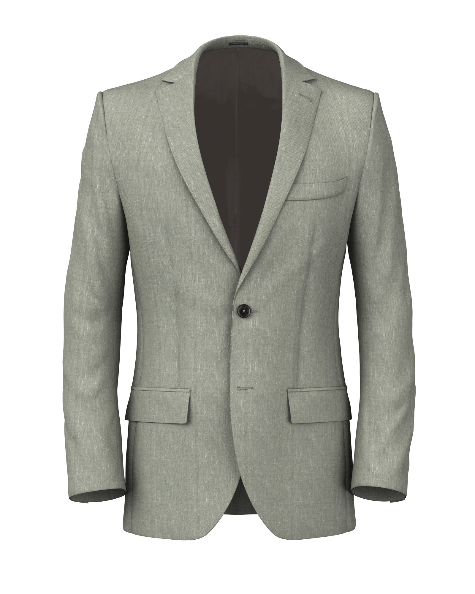 Giacca in lino lana verde effetto denim