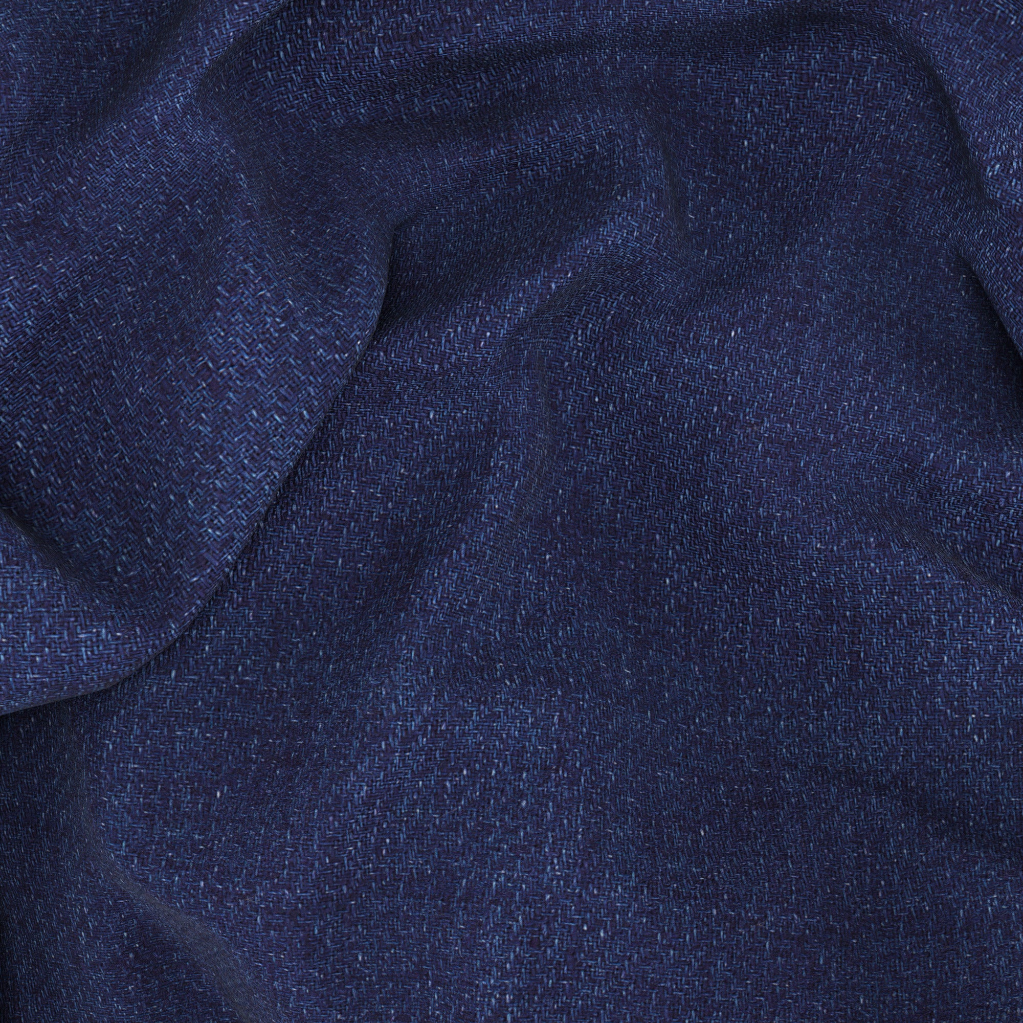 Giacca Safari in lino microdesign diagonale blu denim - Image 7