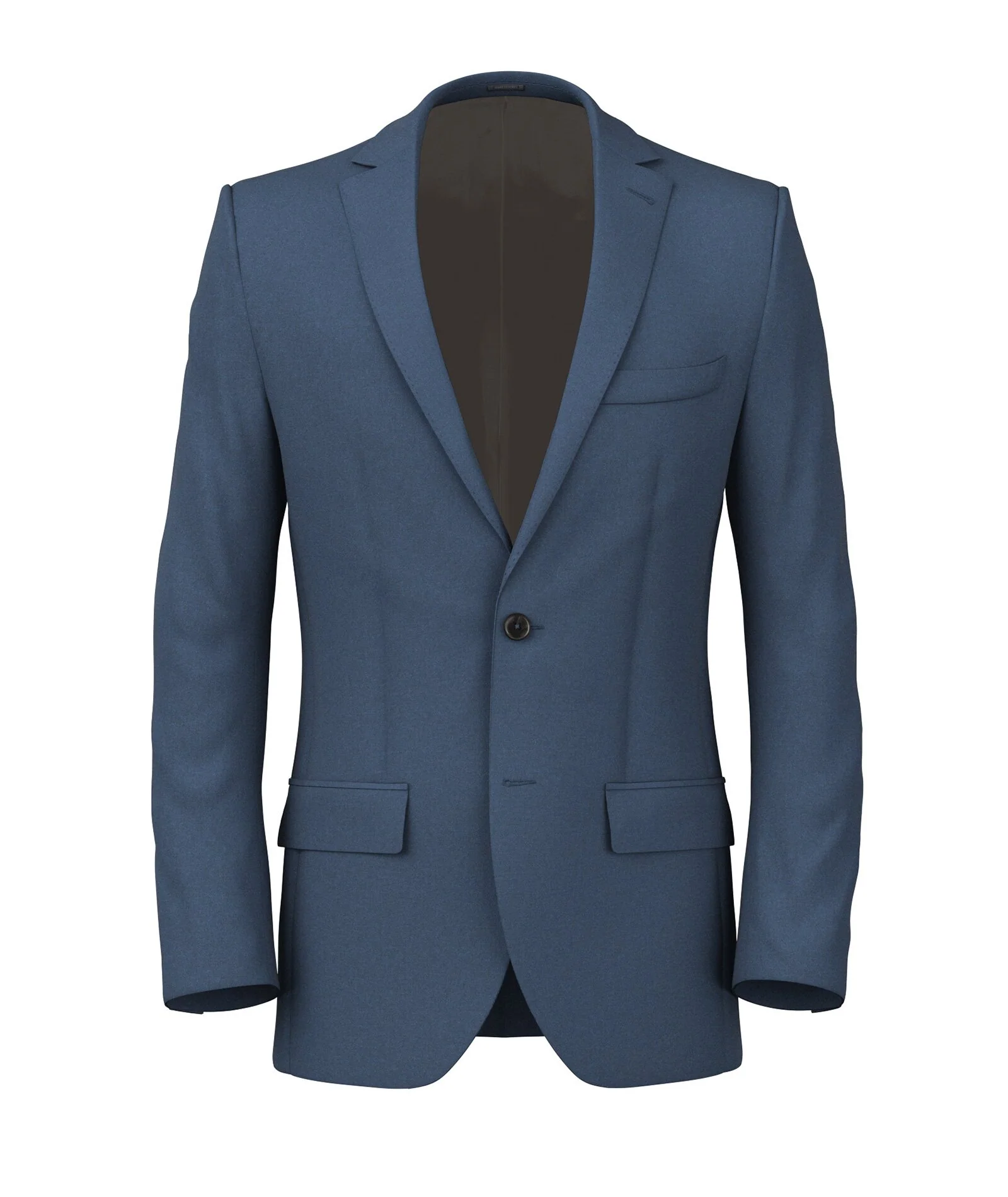 Giacca su Misura da Uomo Blu denim in Cotone stretch