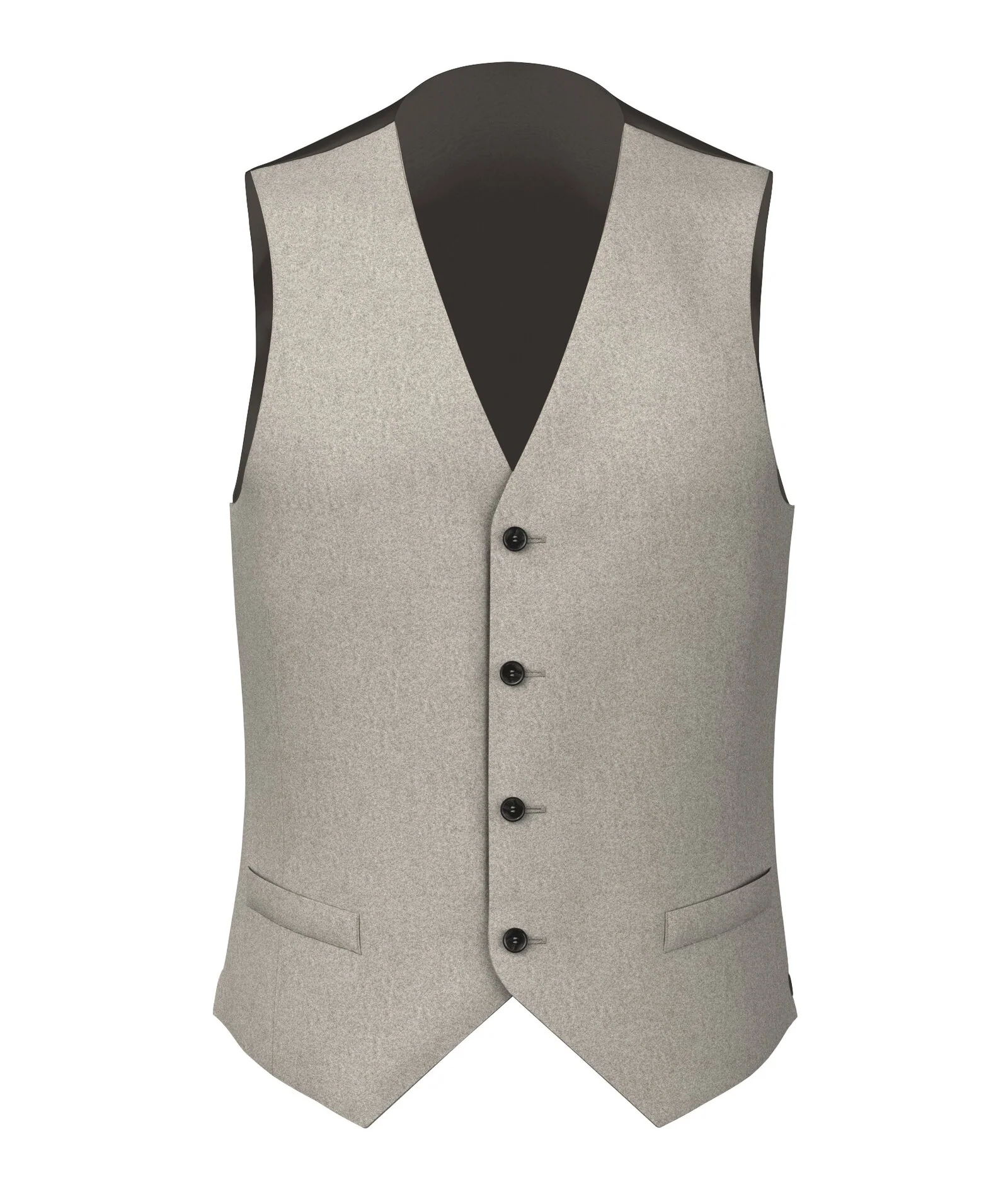Gilet Beige in Flanella di Lana stretch