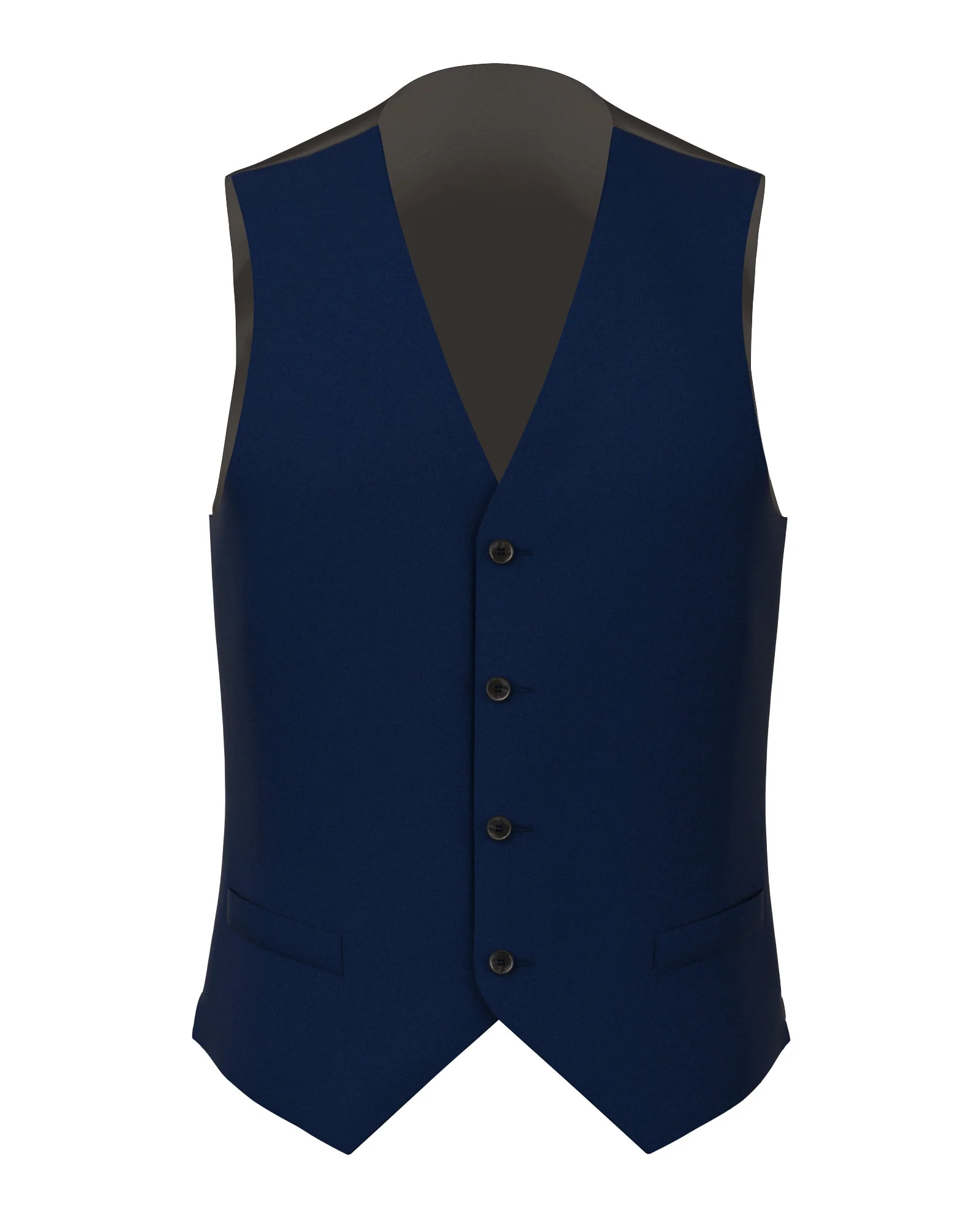Gilet blu in twill di lana