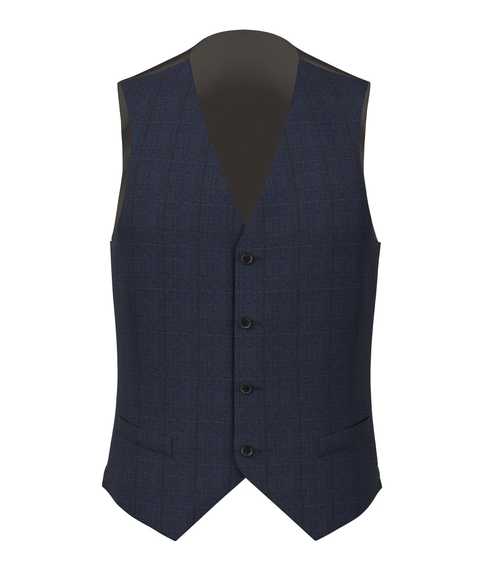 Gilet Flanella Pettinata Principe Galles Blu