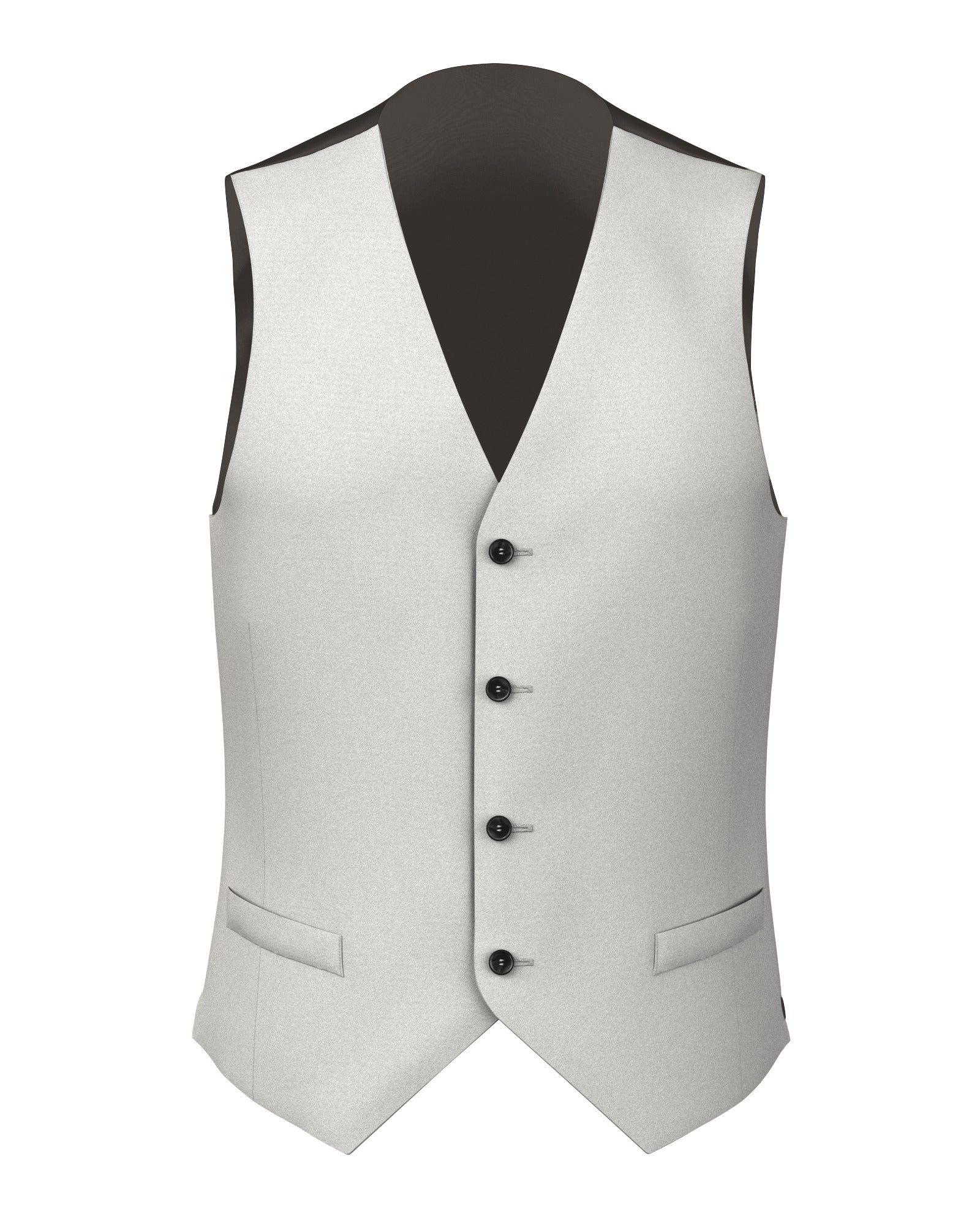 Gilet grigio chiaro mélange in twill di lana