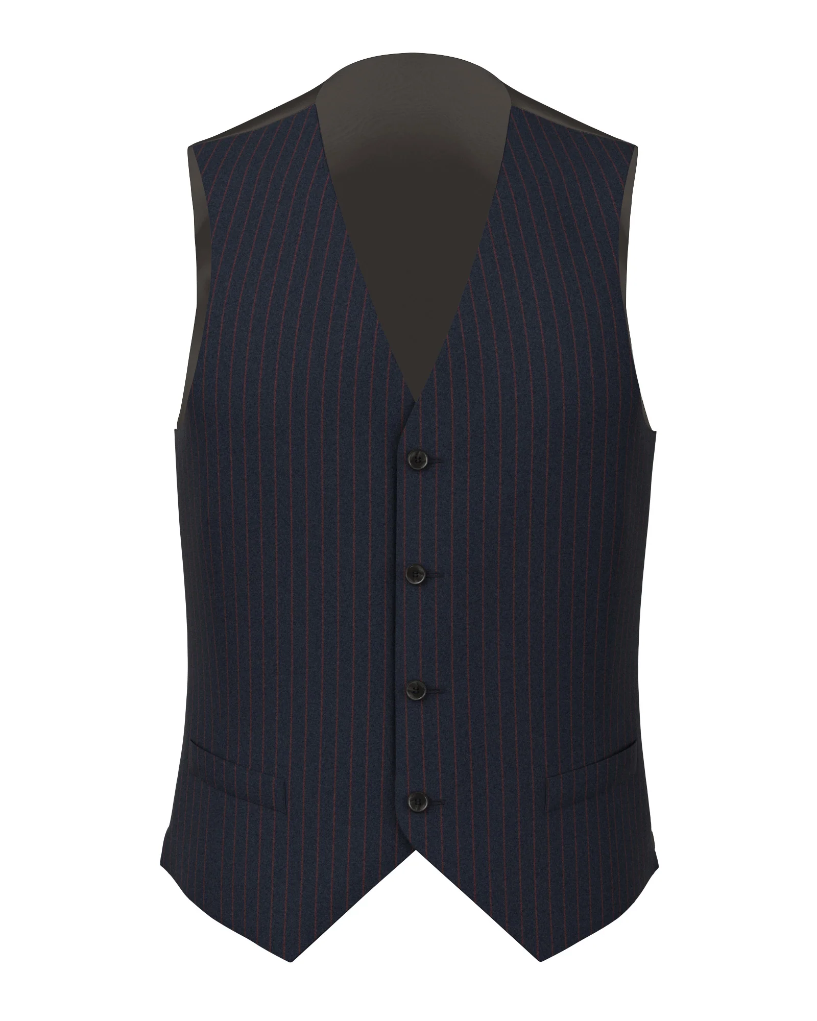 Gilet in flanella di lana gessato blu e rosso