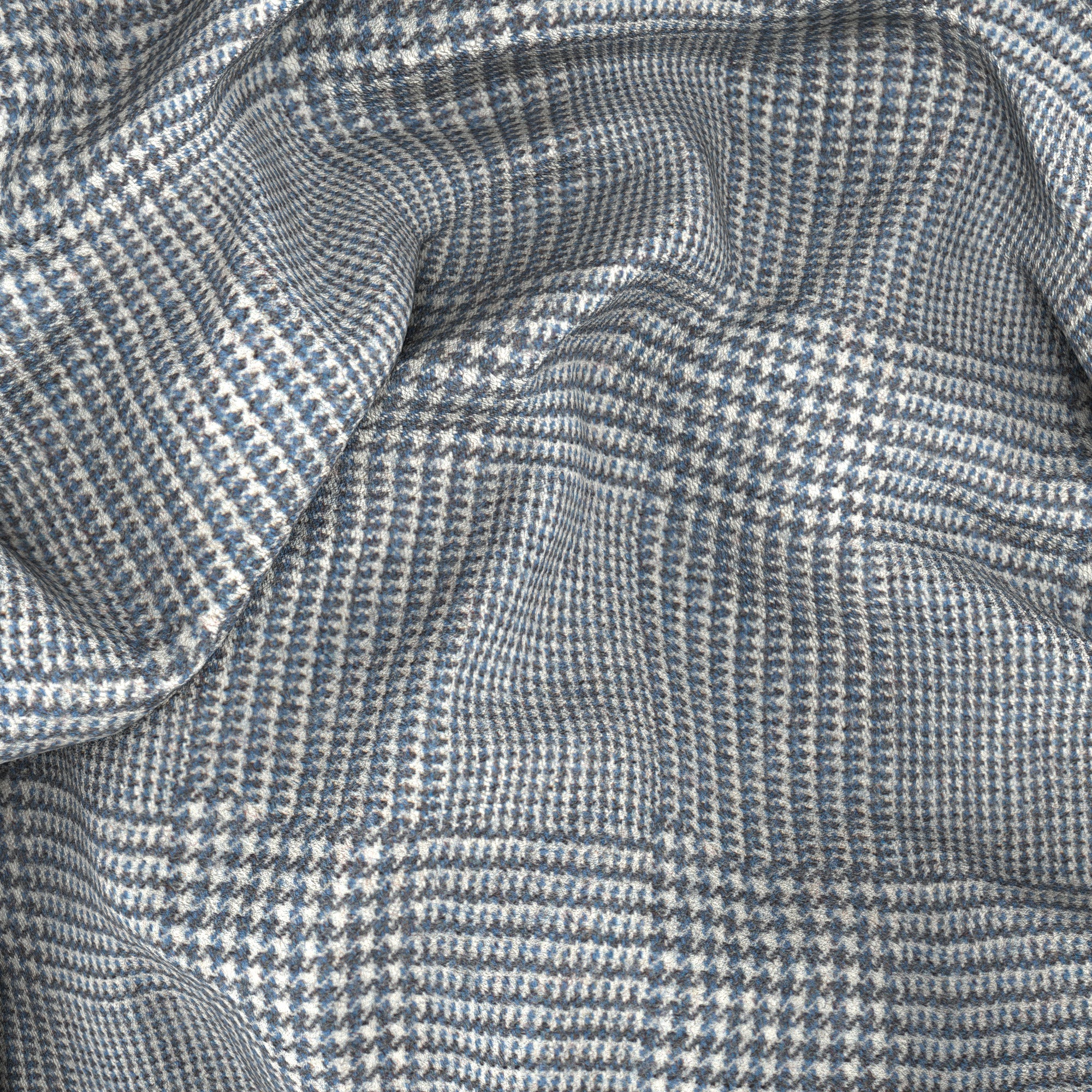 Gilet in lana Principe di Galles azzurro - Image 3