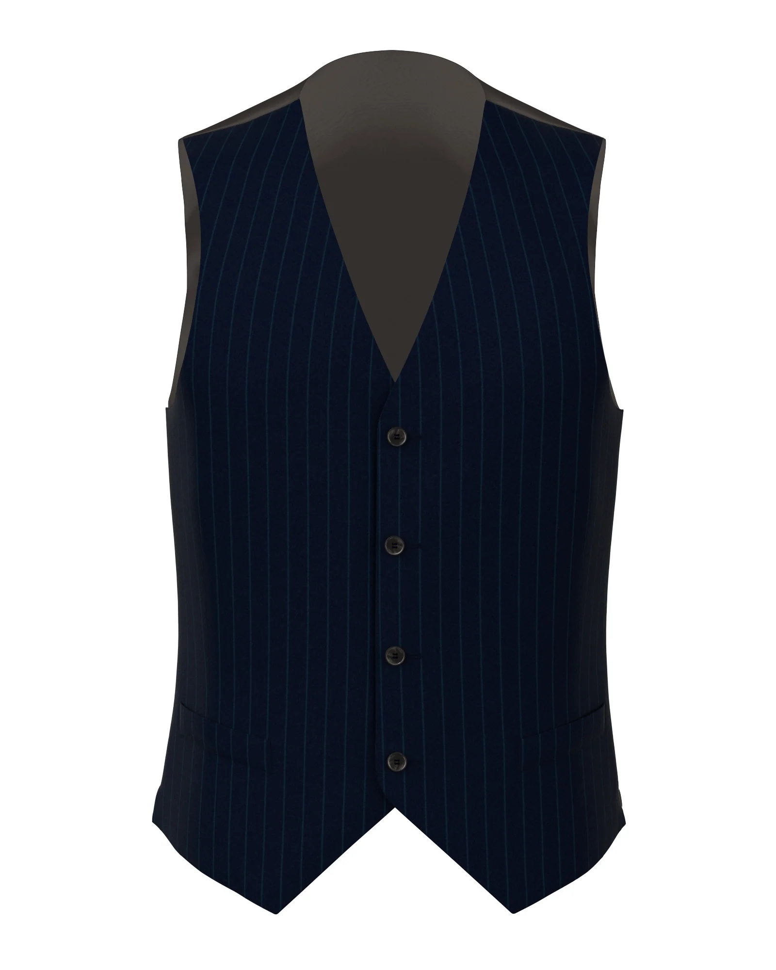 Gilet in lana rigato blu scuro